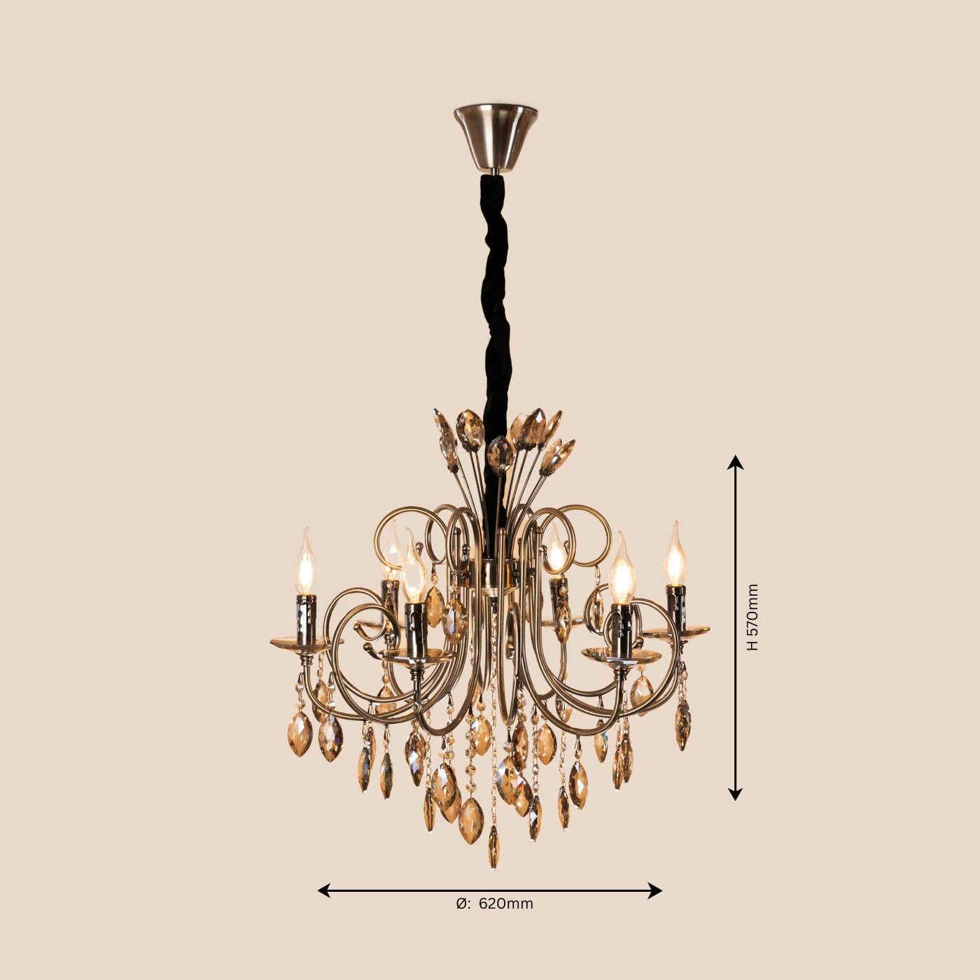 Crown Crystal Chandelier - Teenbatti