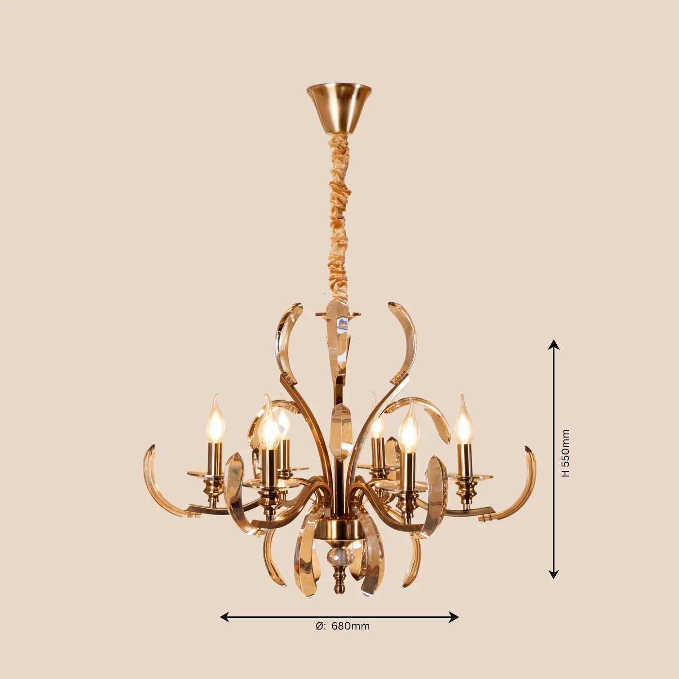Crystal Arc Chandelier - Teenbatti