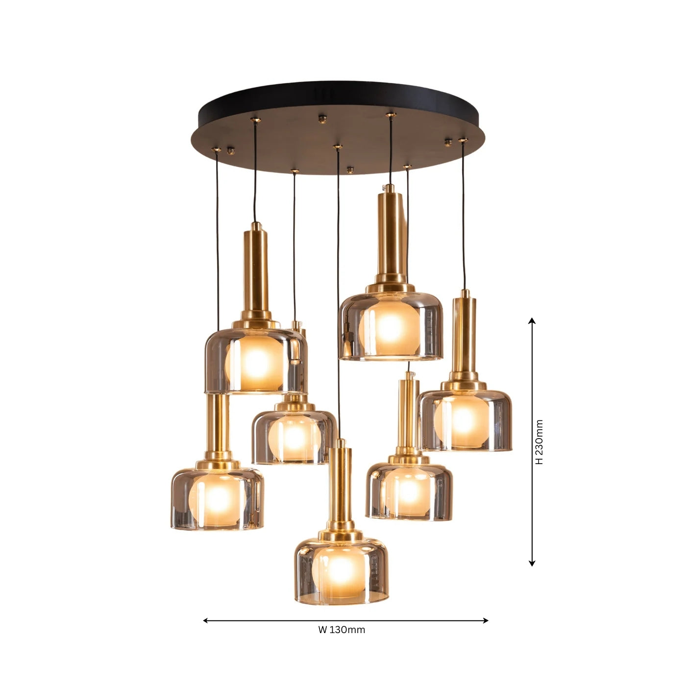 Globes of Gold Hanging Light - Teenbatti