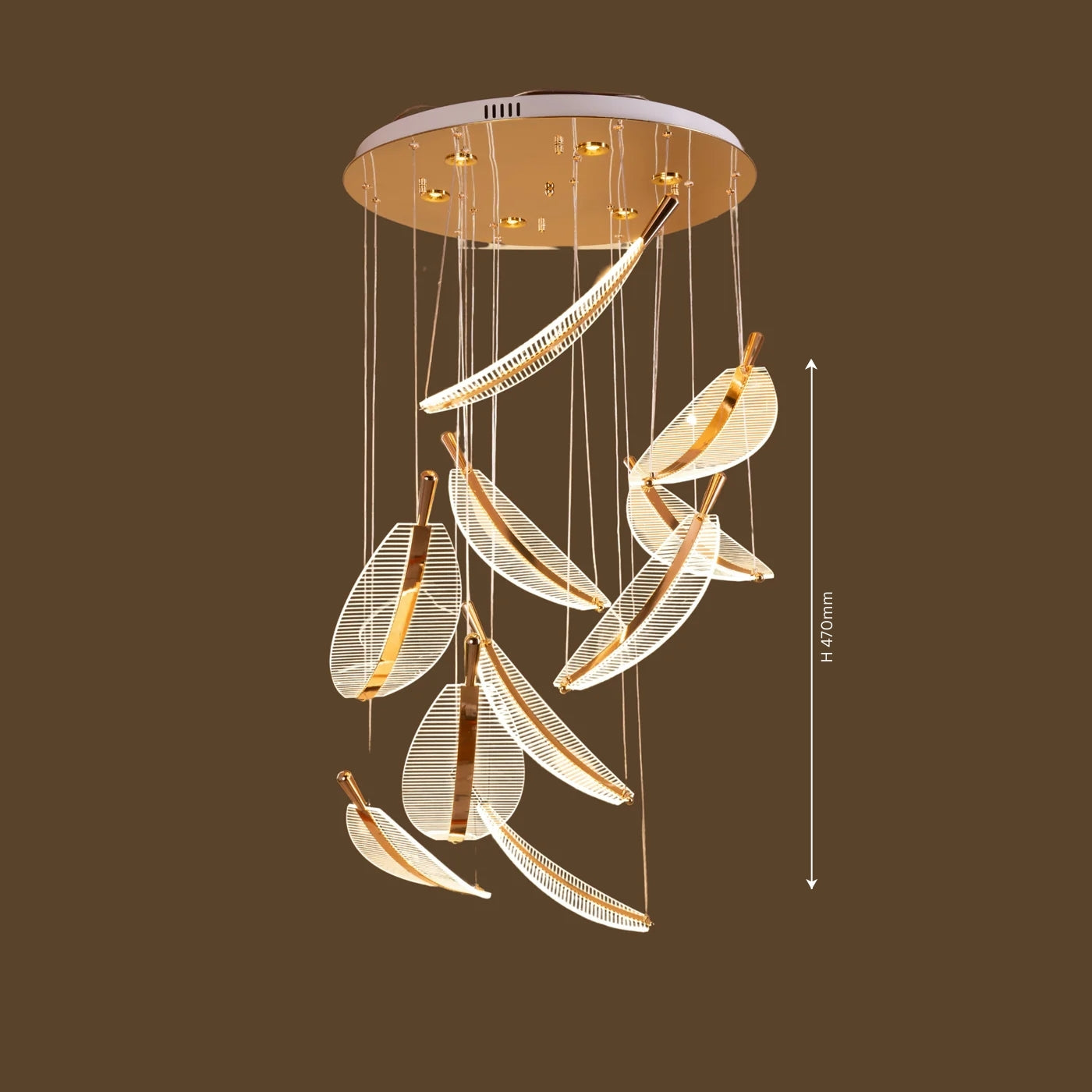 Golden Leaf Hanging Light - Teenbatti