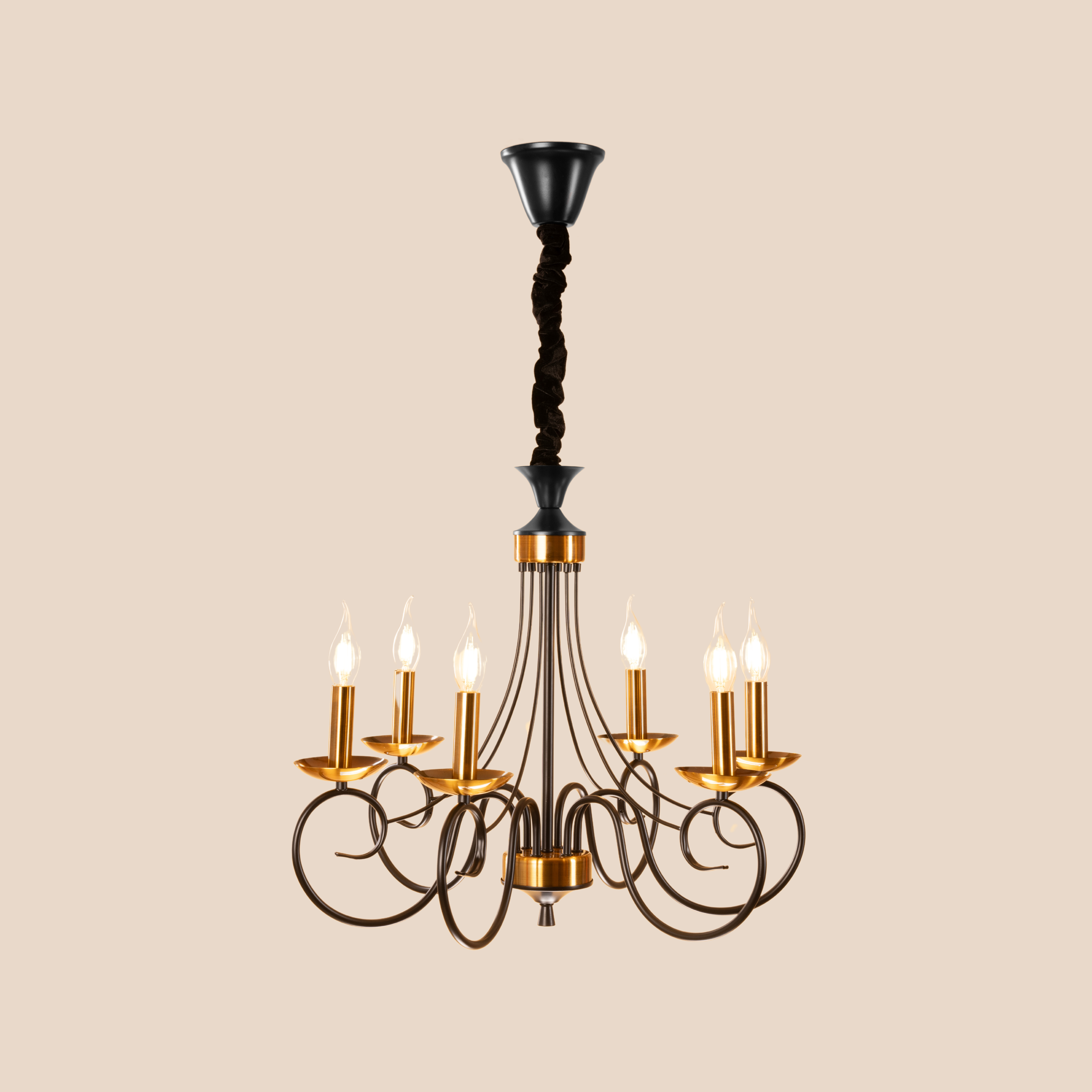 Whimsical Black Chandelier - Teenbatti