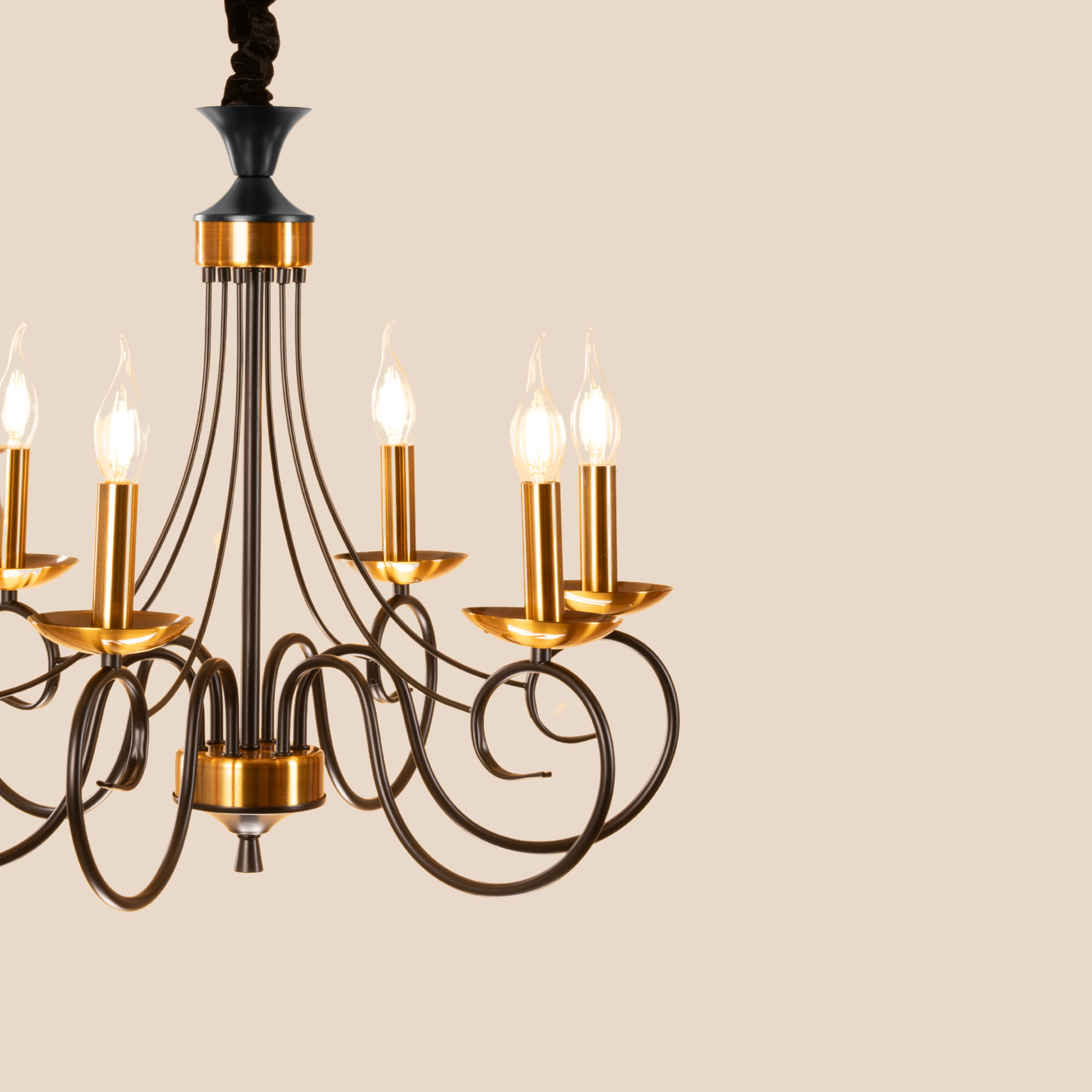 Whimsical Black Chandelier - Teenbatti