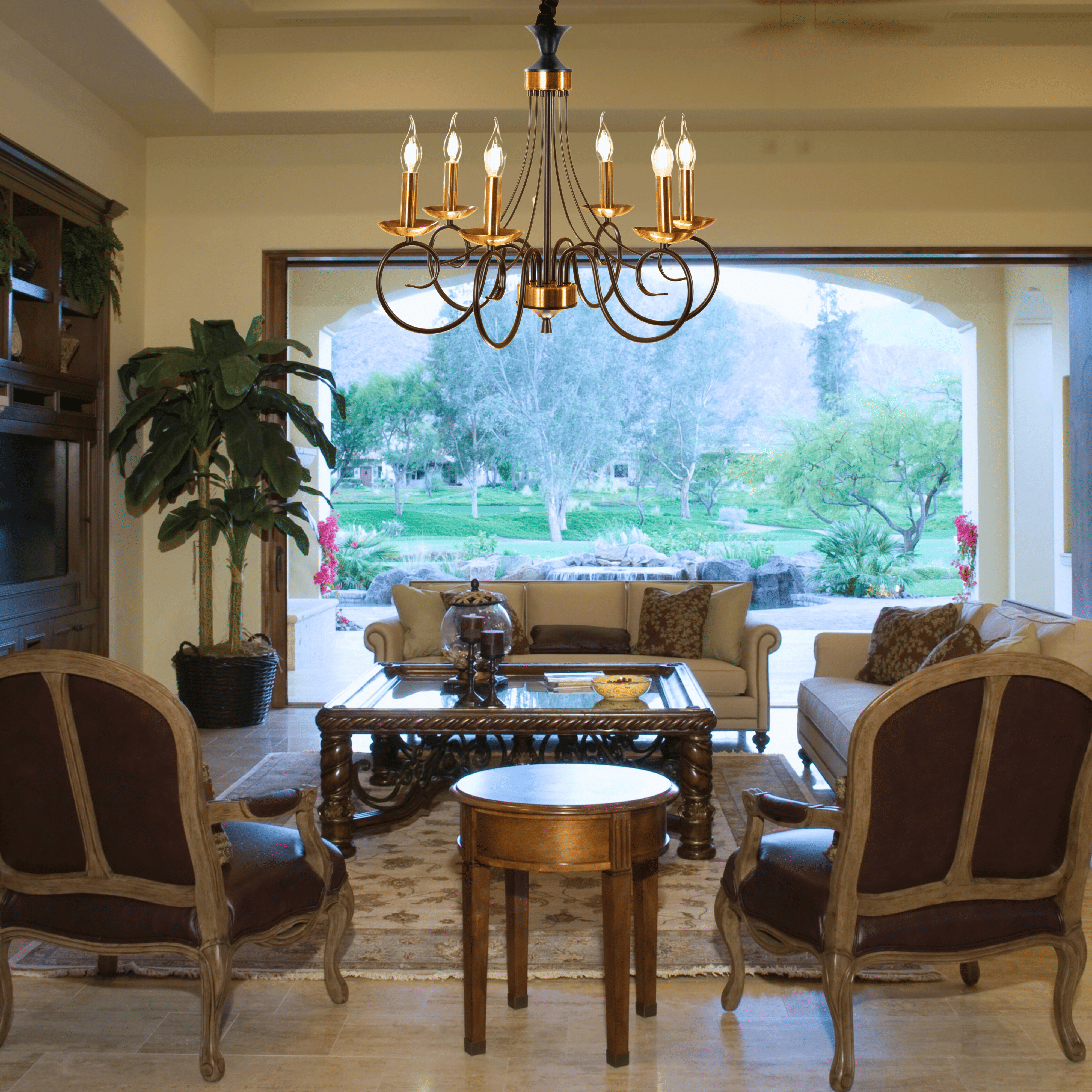 Whimsical Black Chandelier - Teenbatti