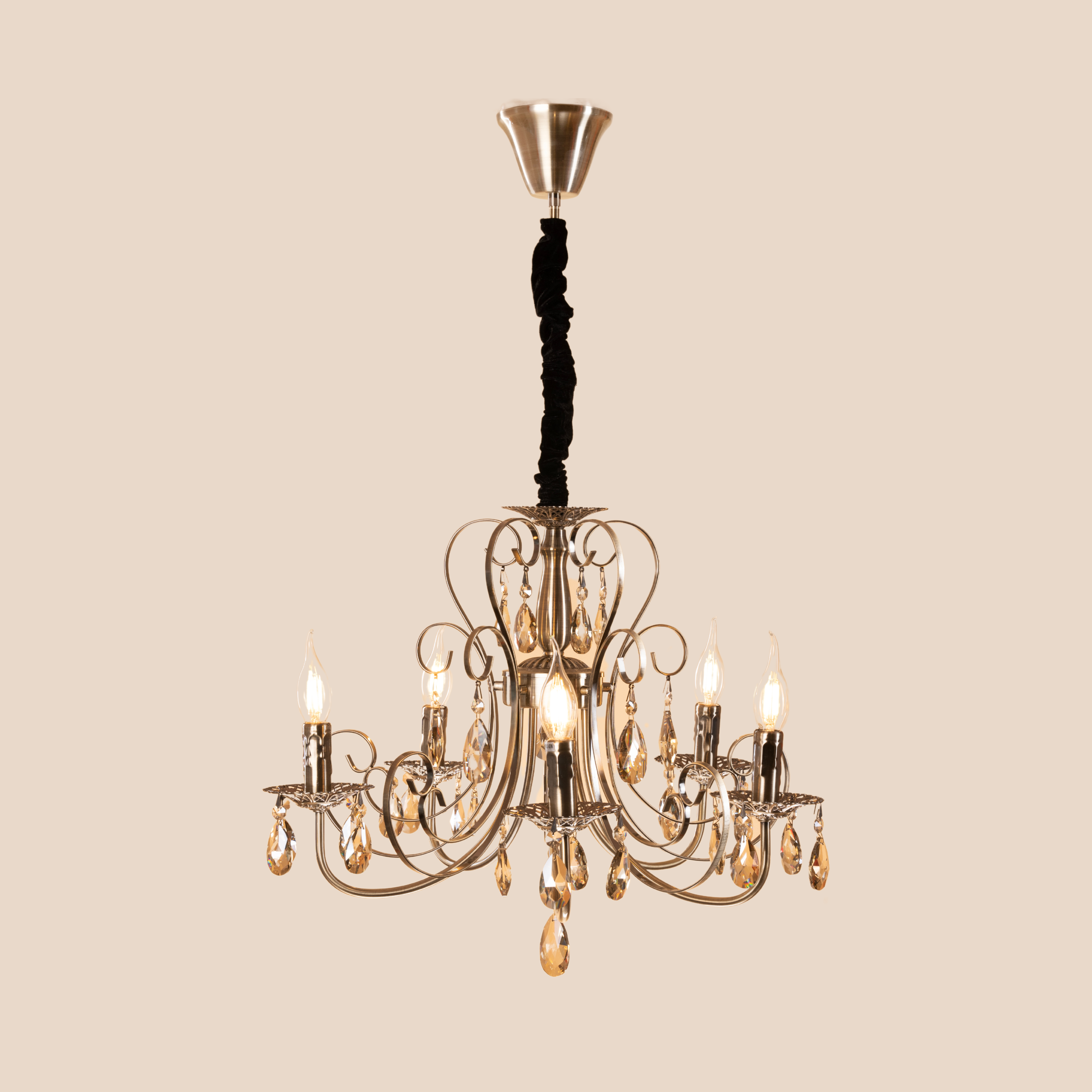 Noir Crystal Chandelier - Teenbatti