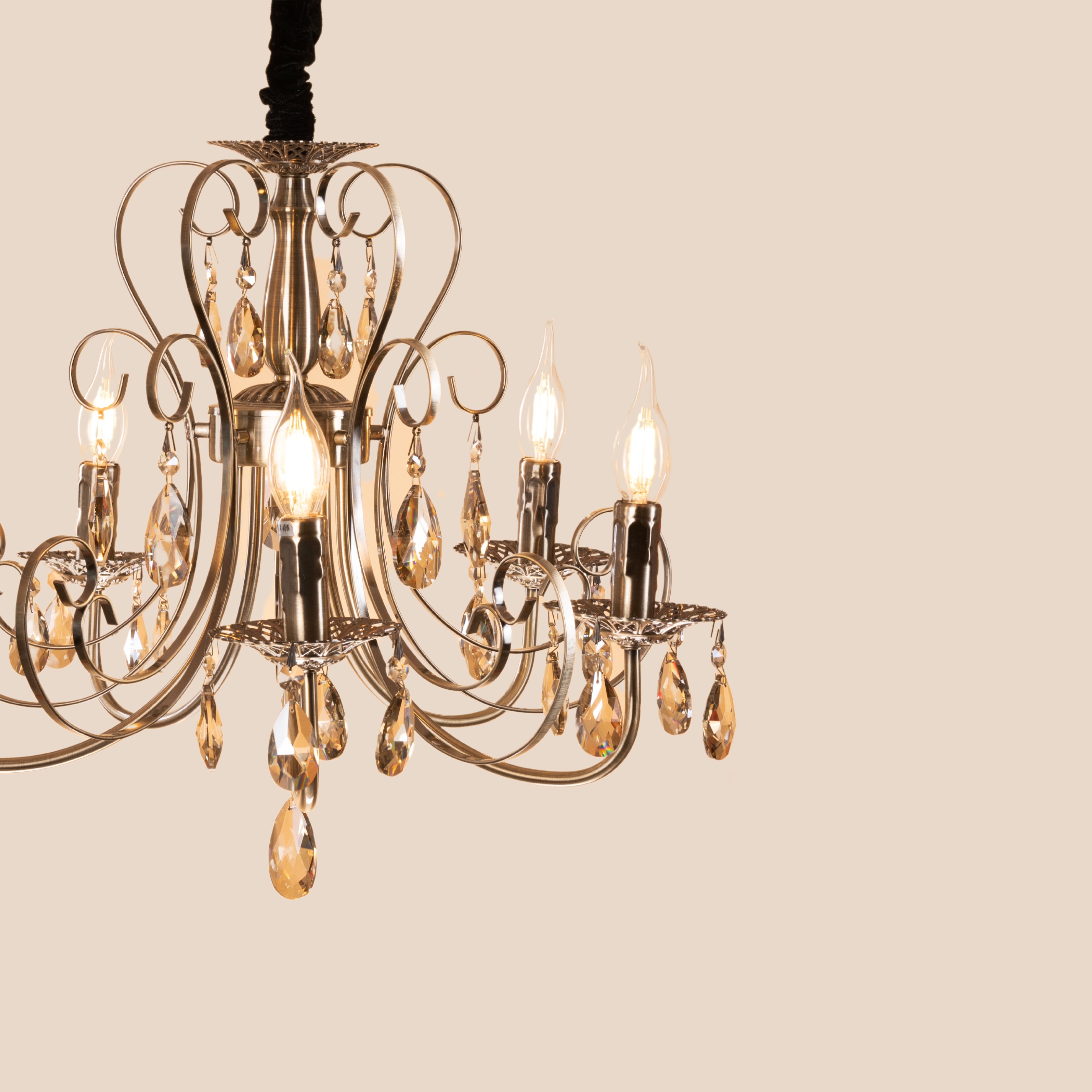Noir Crystal Chandelier - Teenbatti