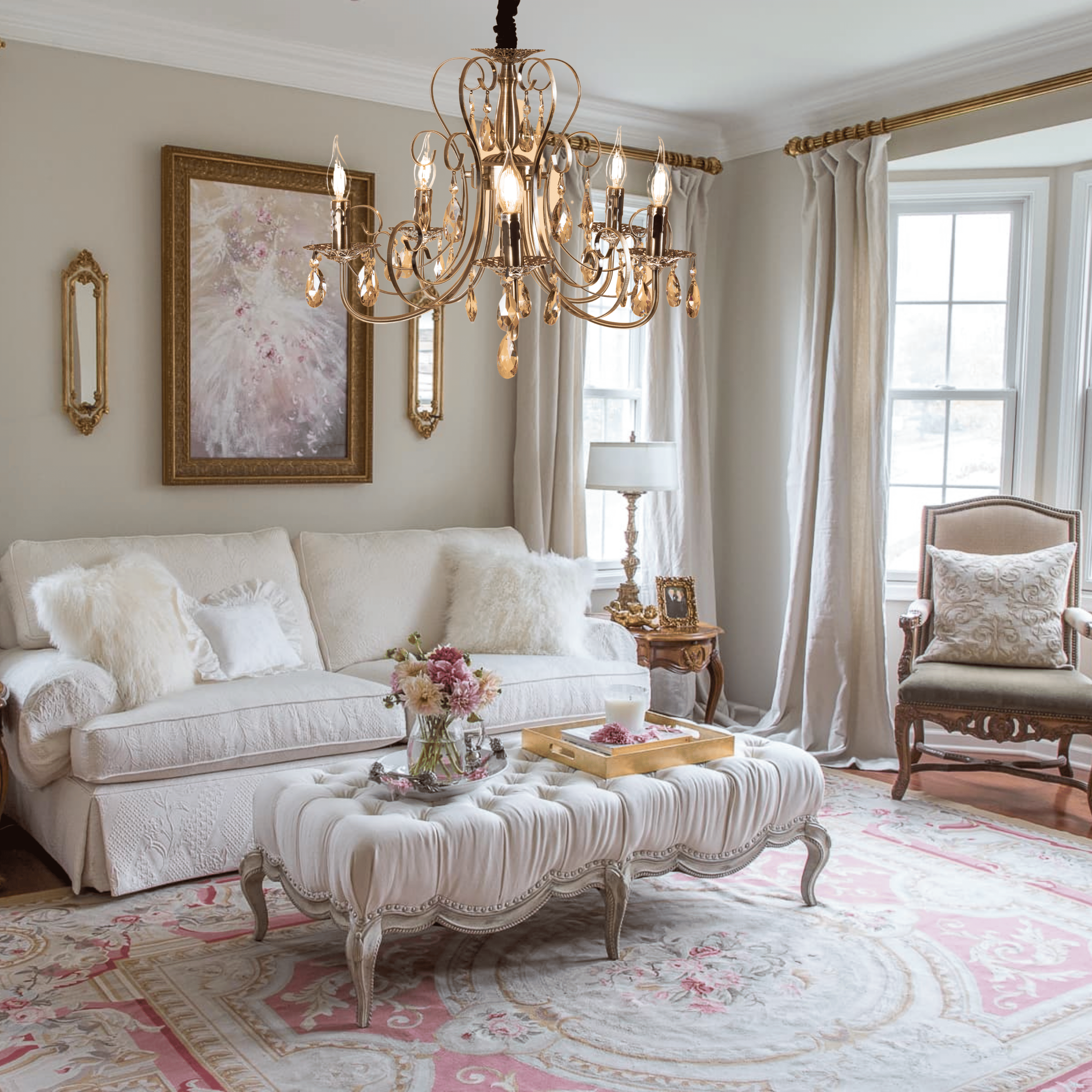 Noir Crystal Chandelier - Teenbatti