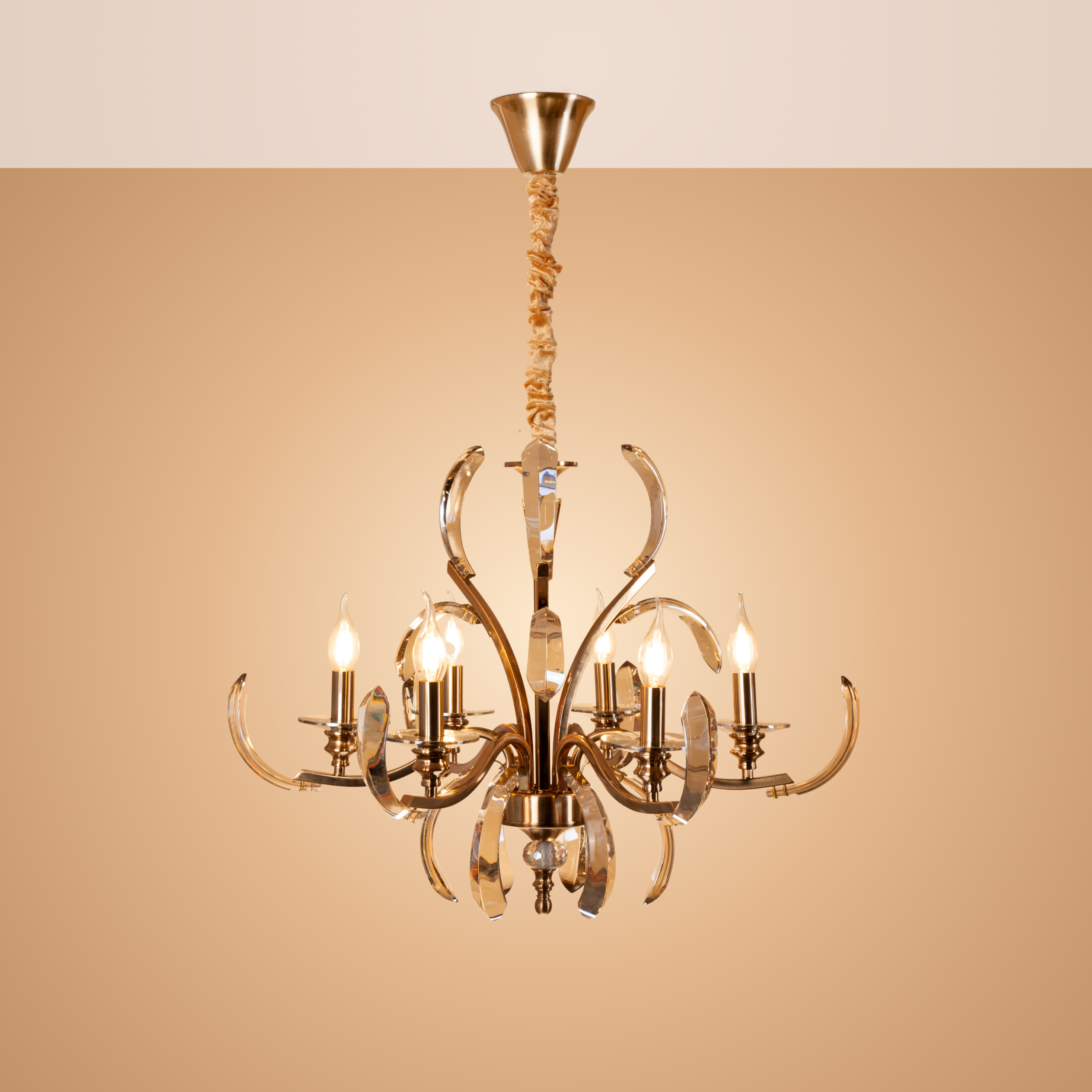 Crystal Arc Chandelier - Teenbatti