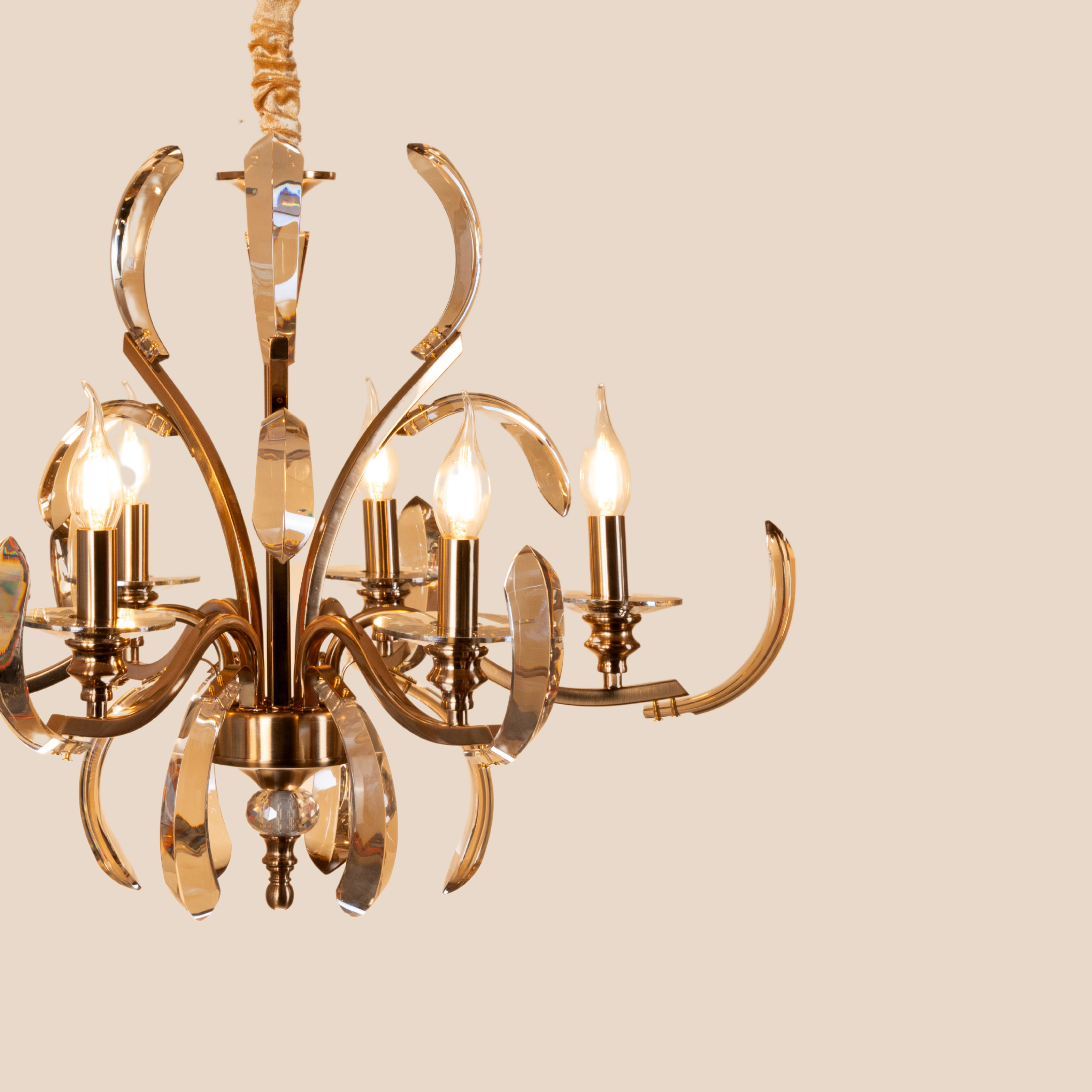 Crystal Arc Chandelier - Teenbatti