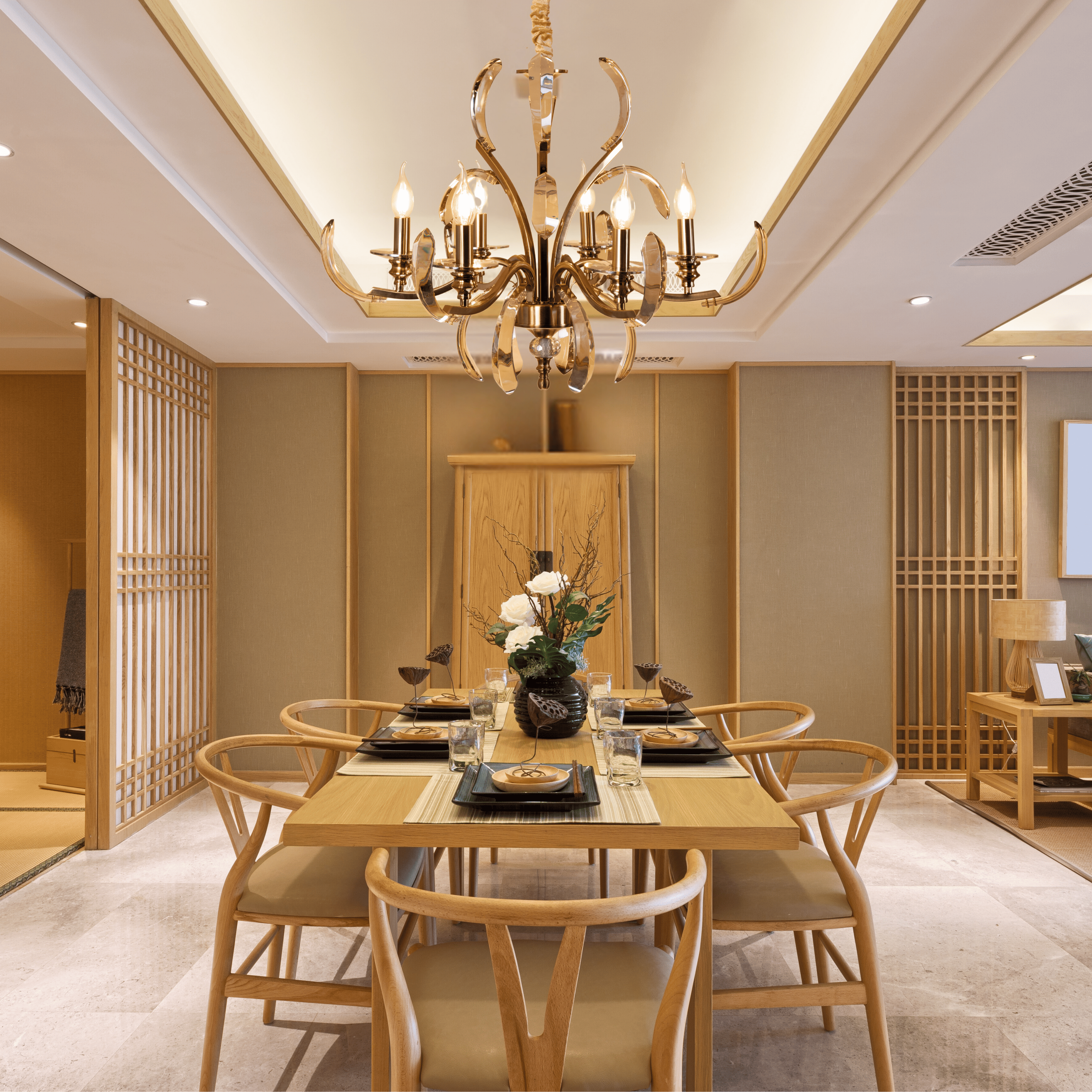 Crystal Arc Chandelier - Teenbatti