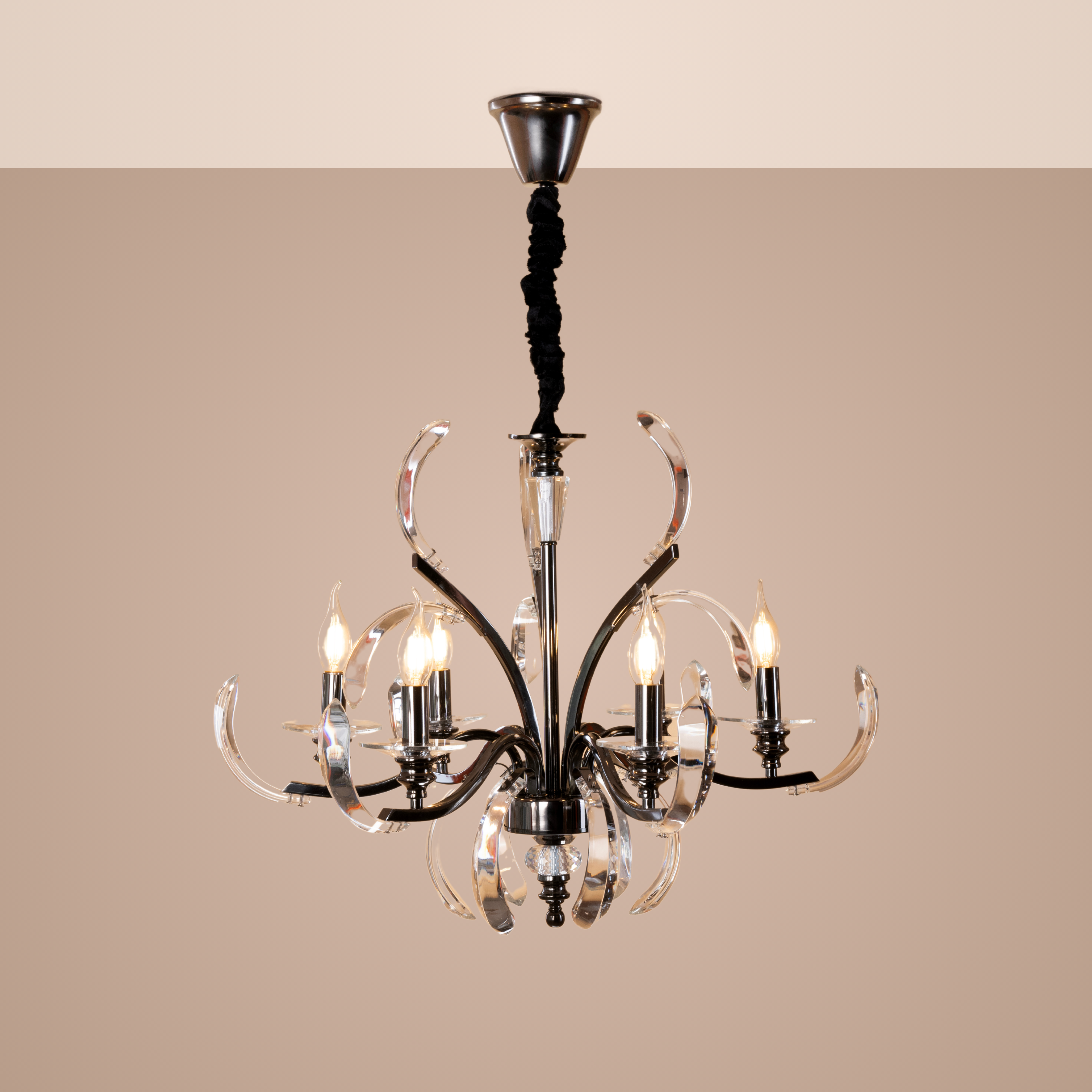Crystal Arc Chandelier - Teenbatti