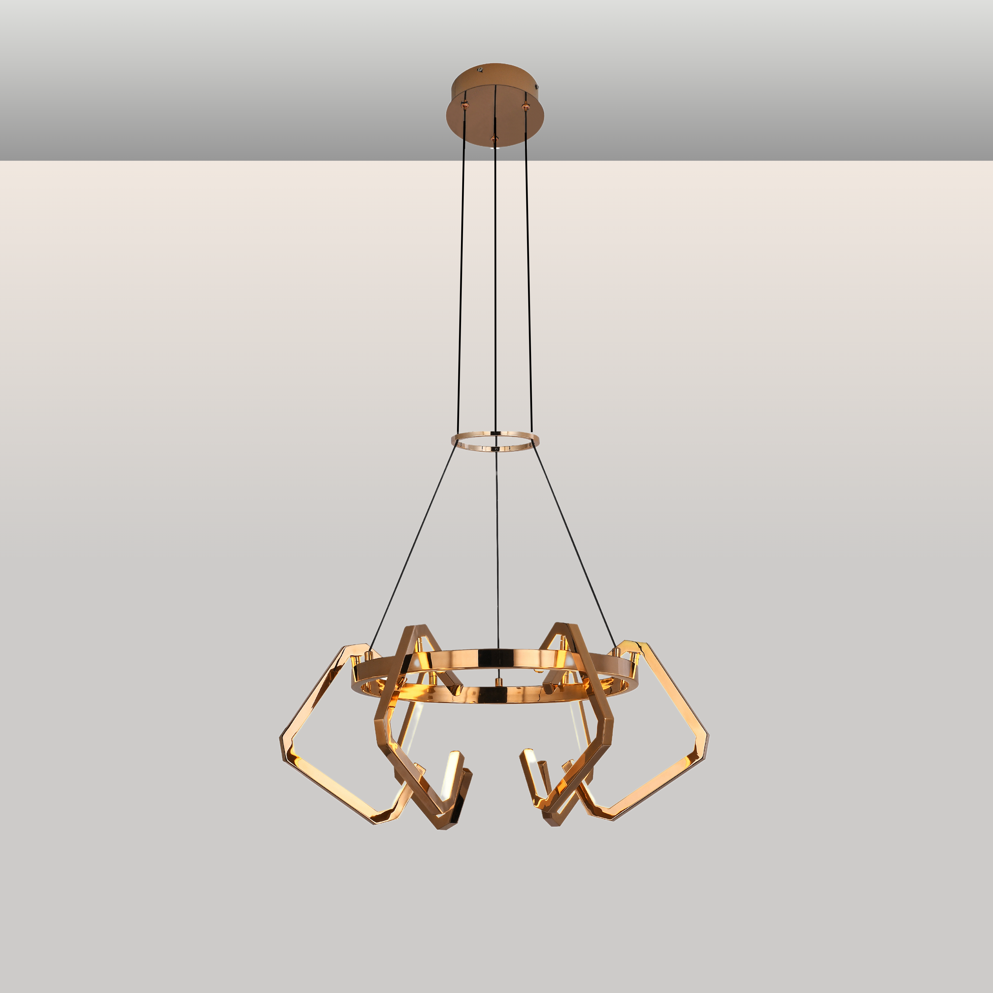 Geometric Harmony Chandelier - Teenbatti