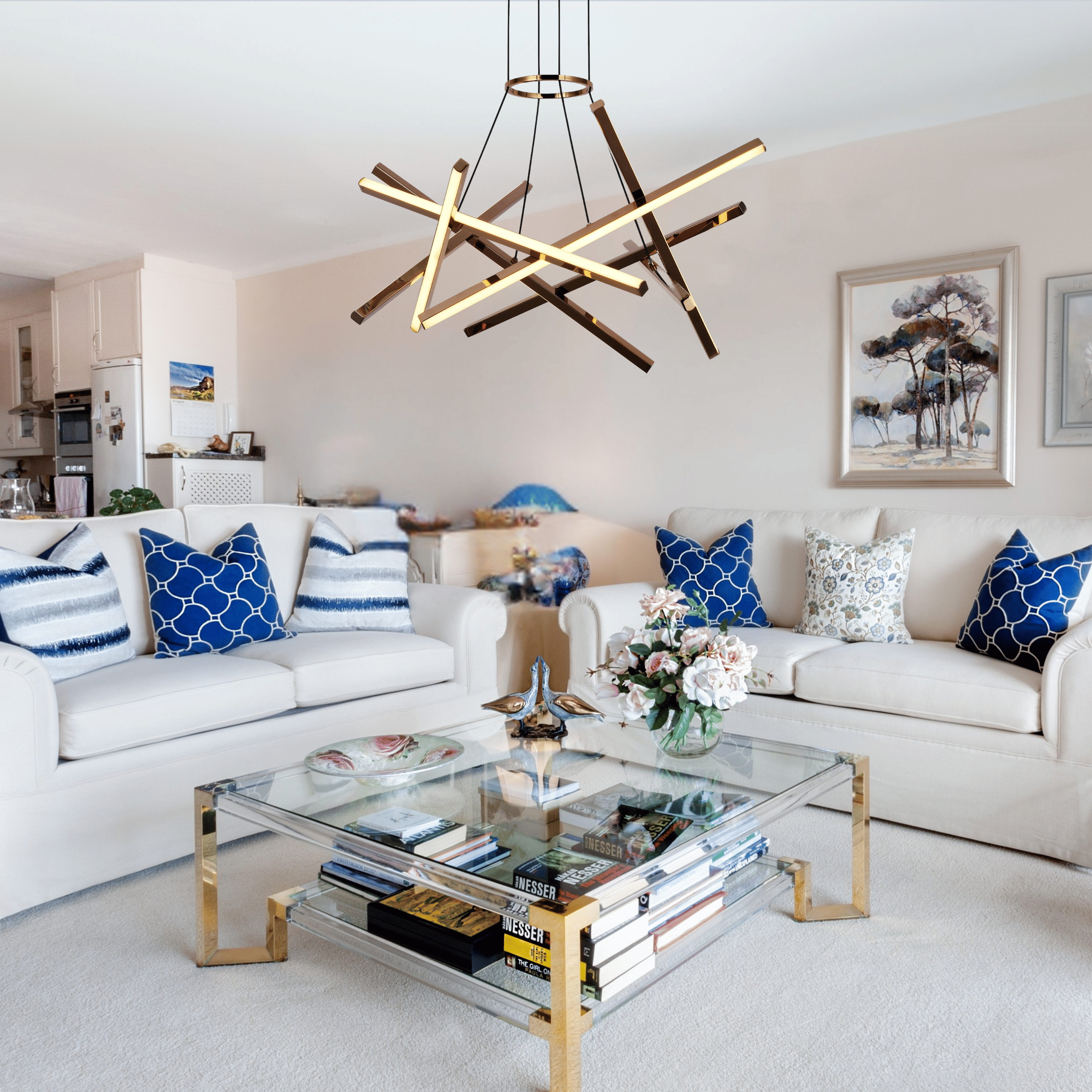 Copper Cross Chandelier - Teenbatti