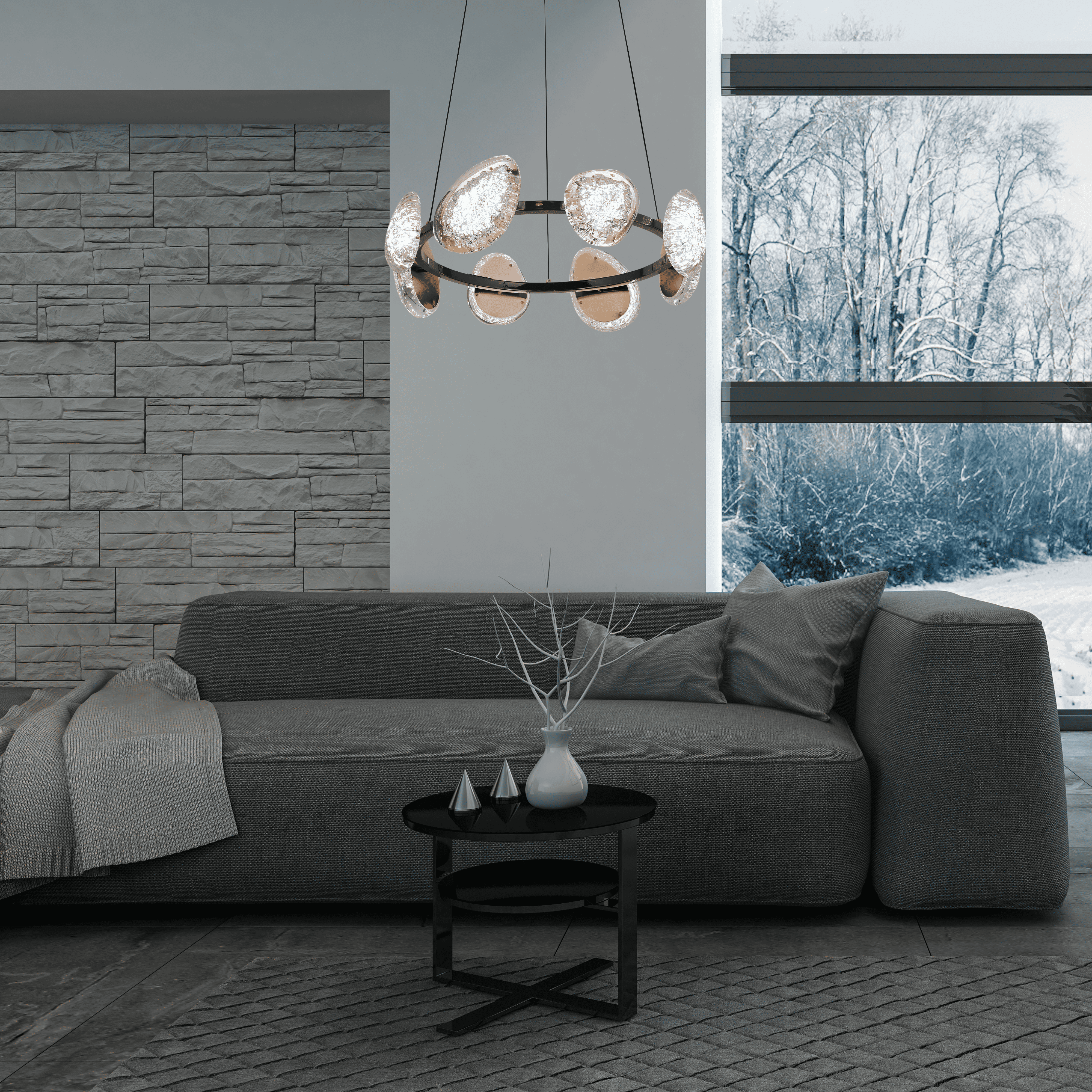 Glacier Glow Chandelier - Teenbatti