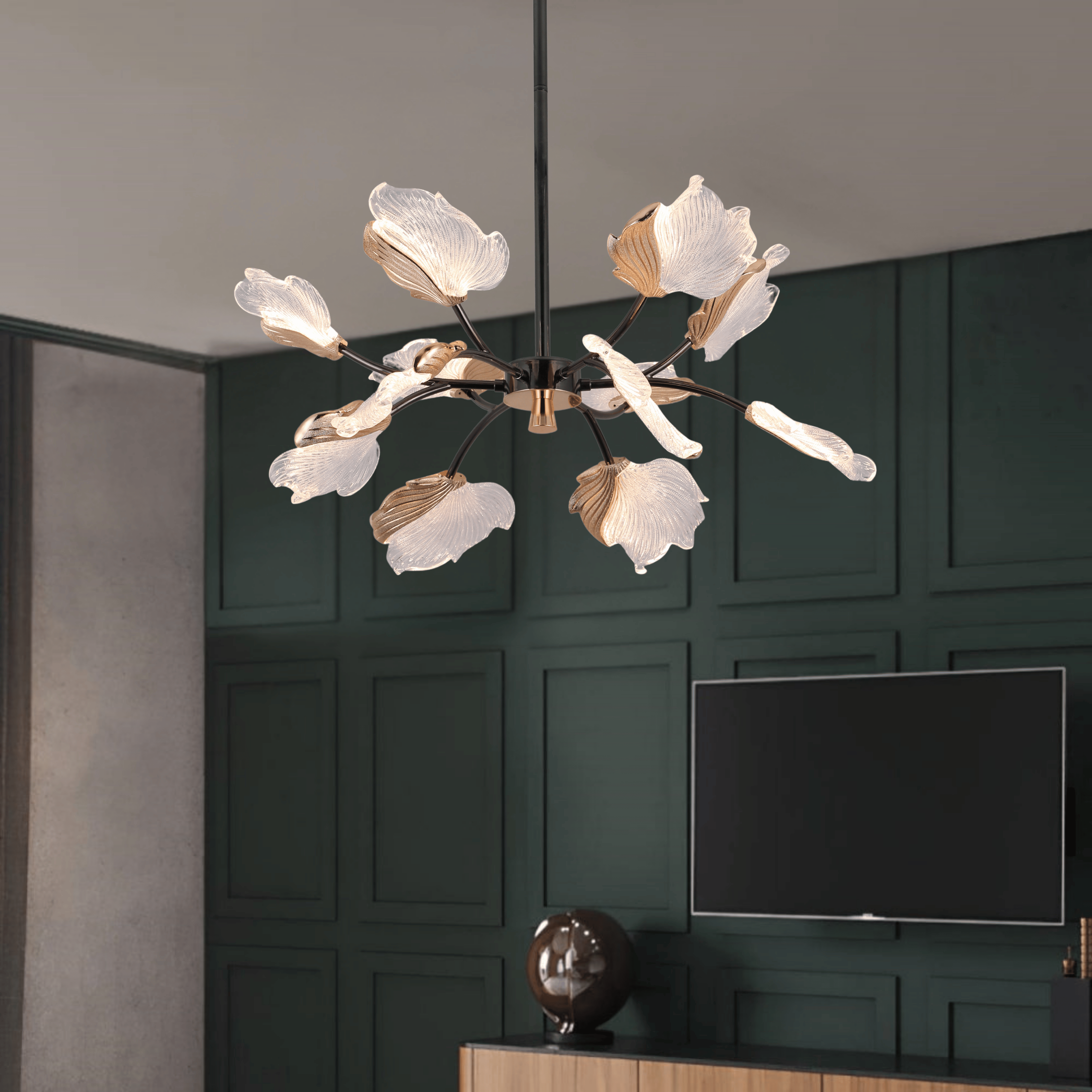 Winter Leaf Chandelier