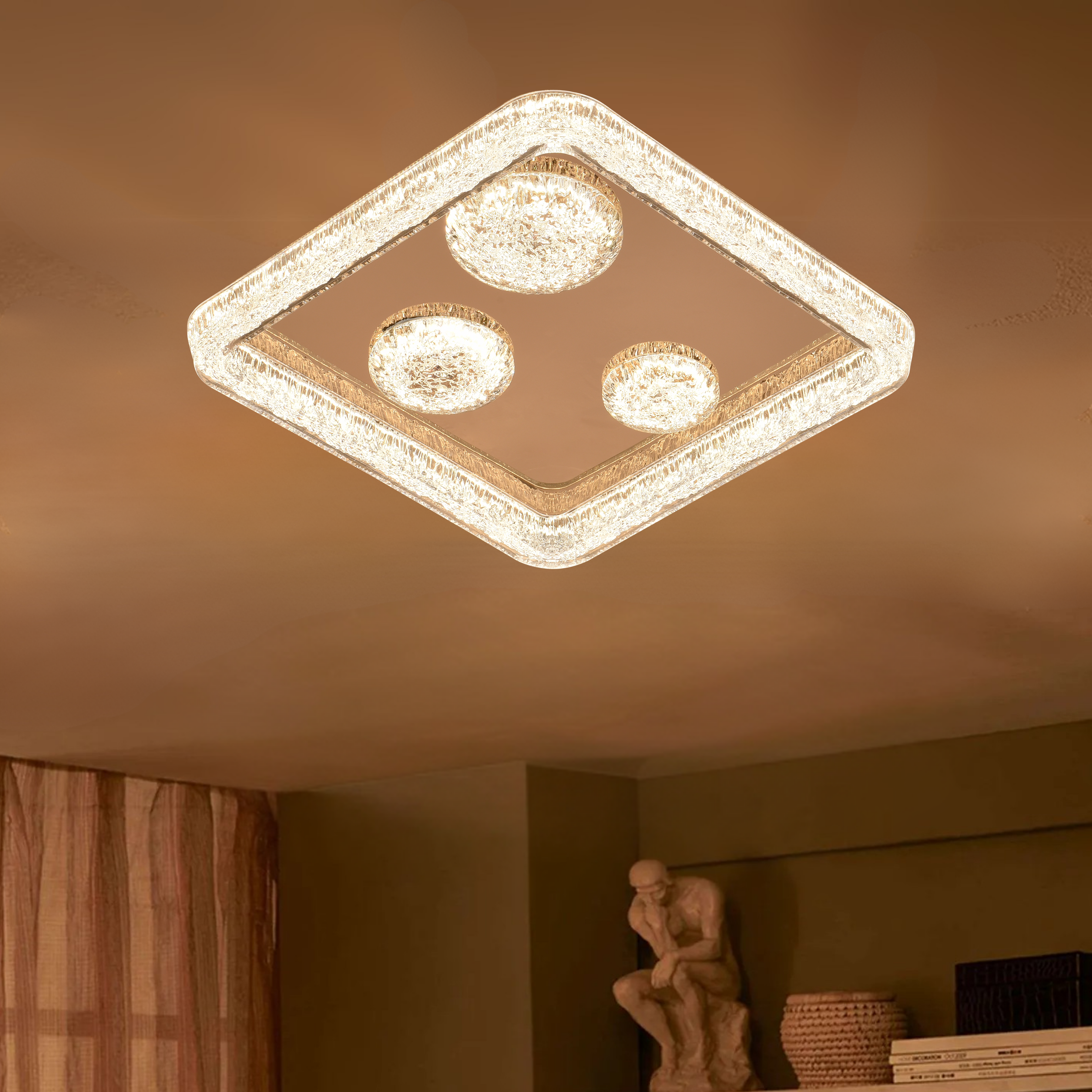 Icicle Bloom Square Ceiling Light - Teenbatti