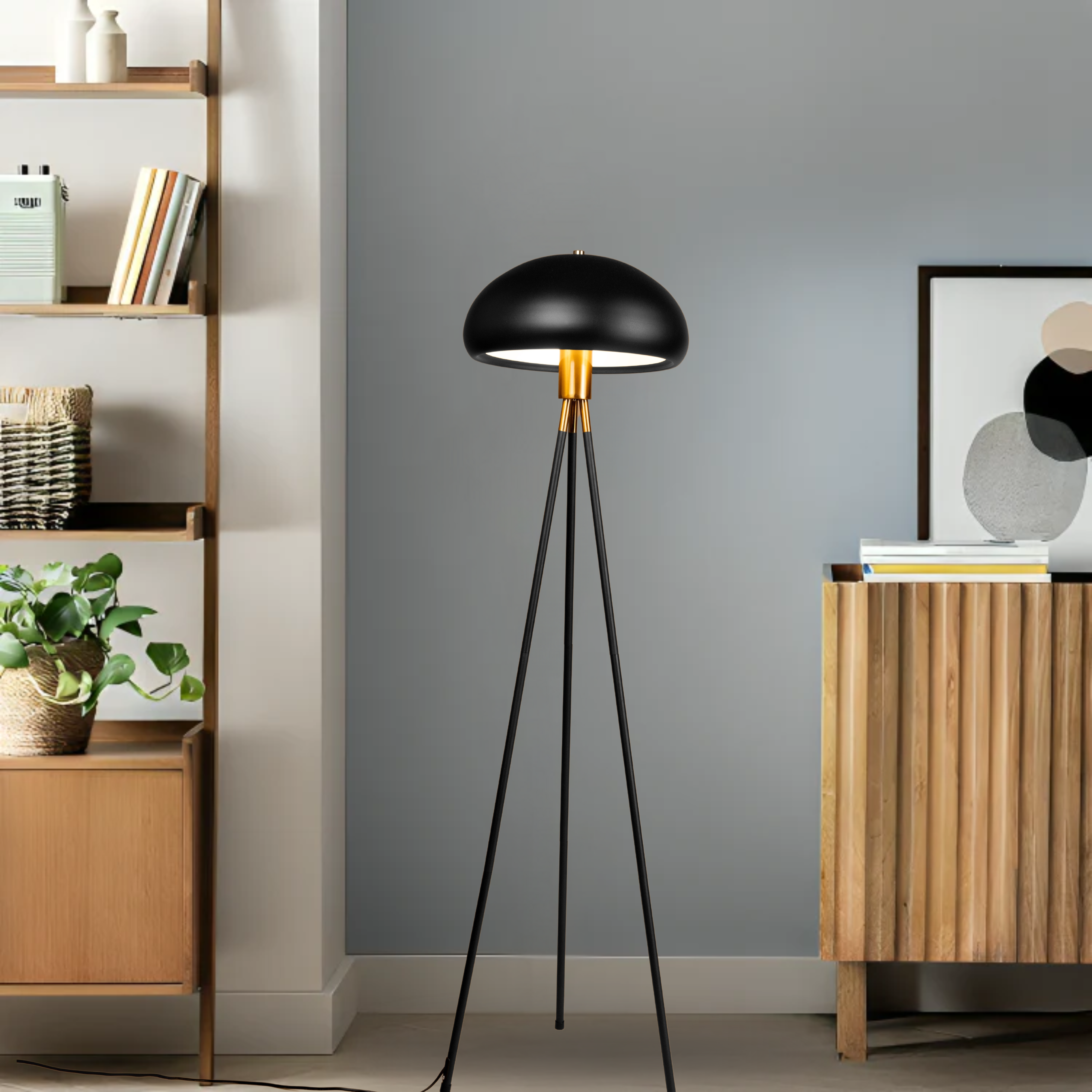 Mid-Century Tripod Floor Lamp - Teenbatti