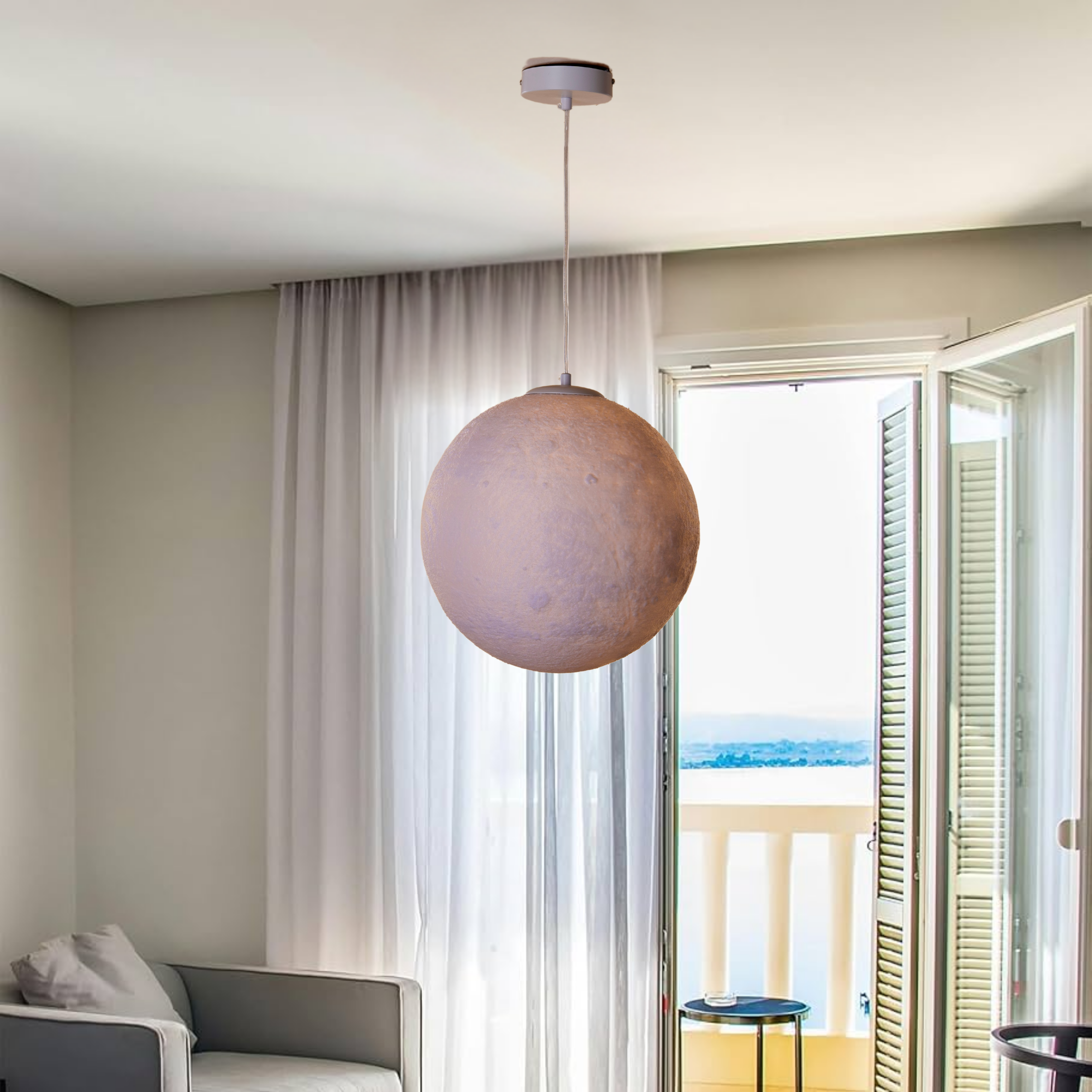 Ethereal Moon Hanging Light - Teenbatti