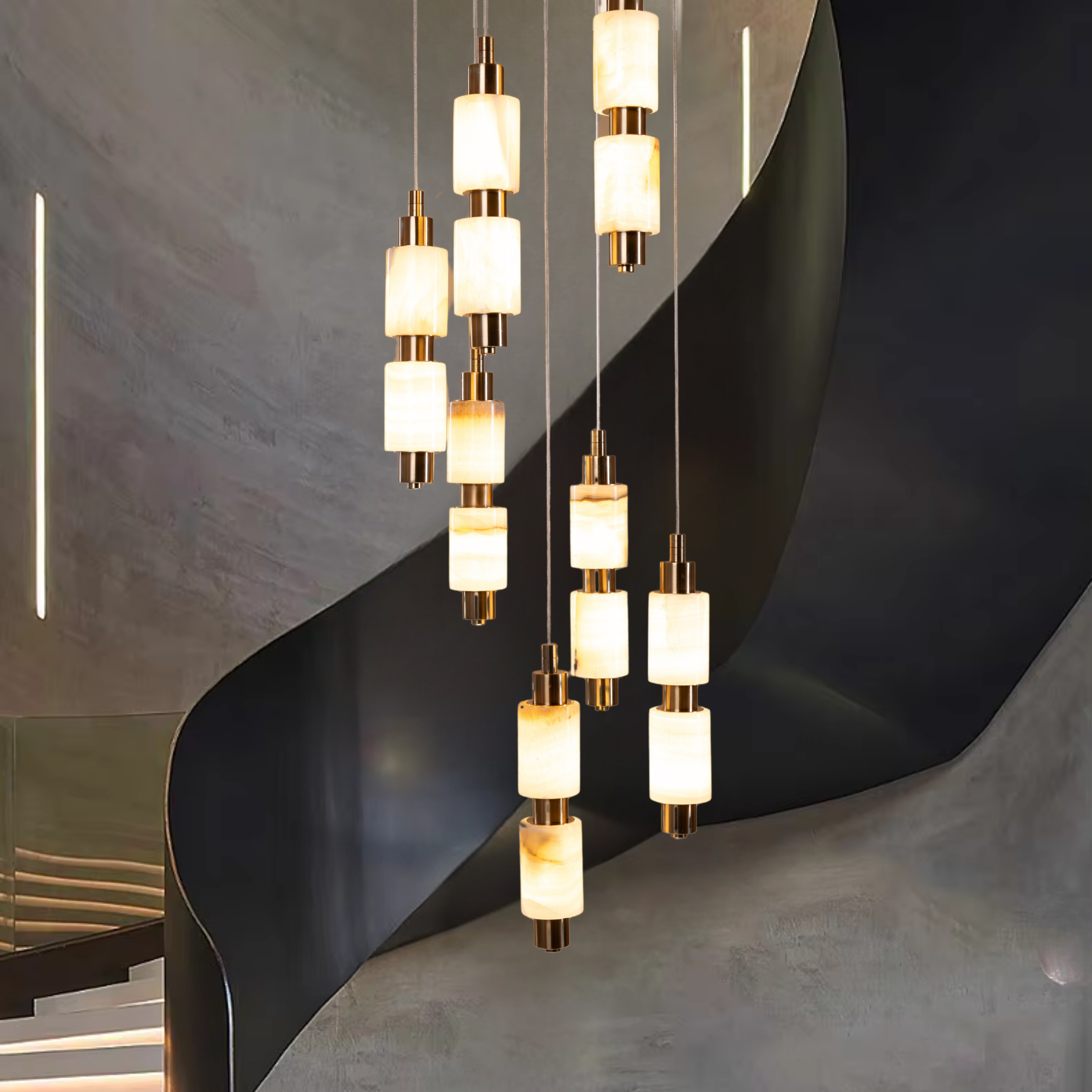 Cascading Onyx Hanging Light - Teenbatti
