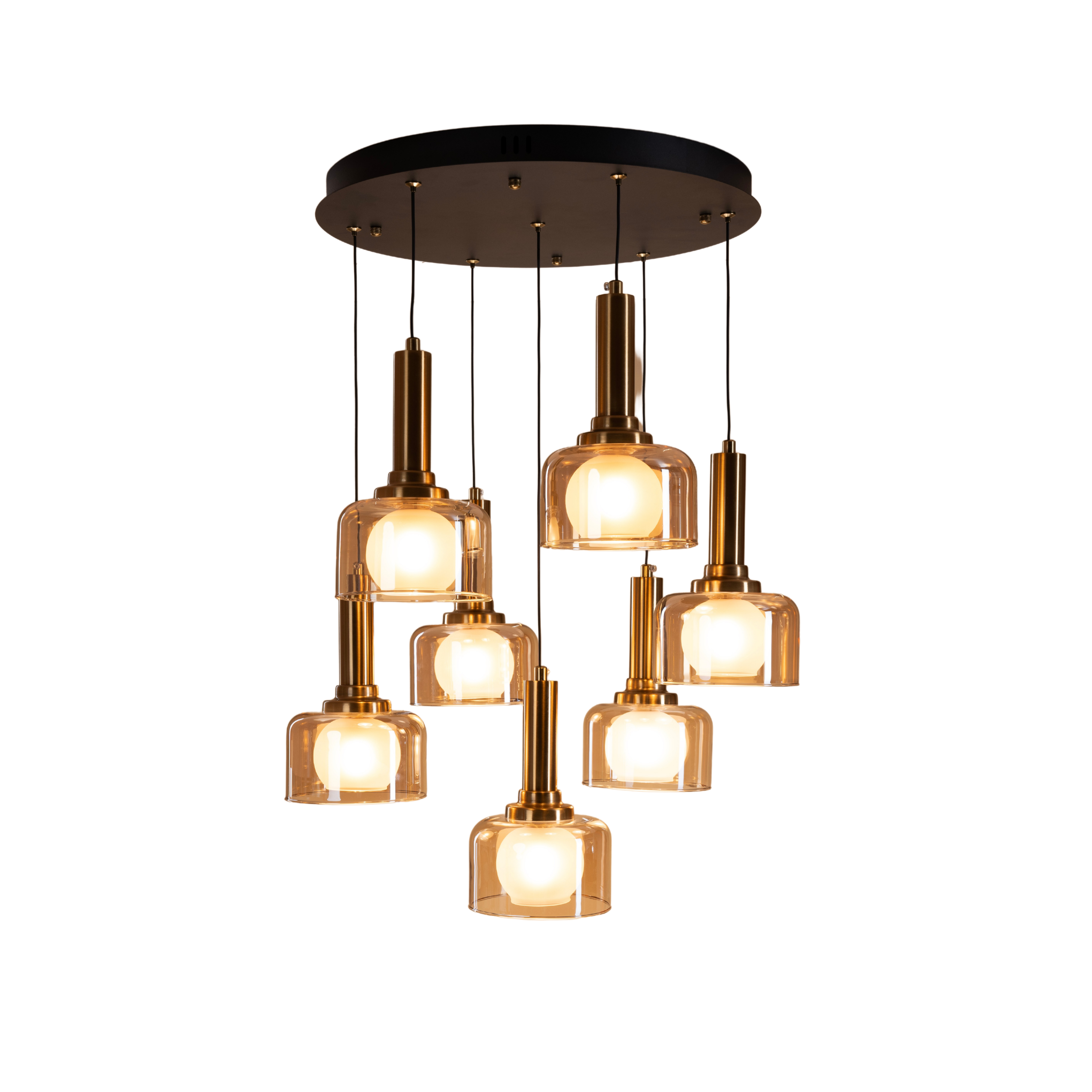 Globes of Gold Hanging Light - Teenbatti