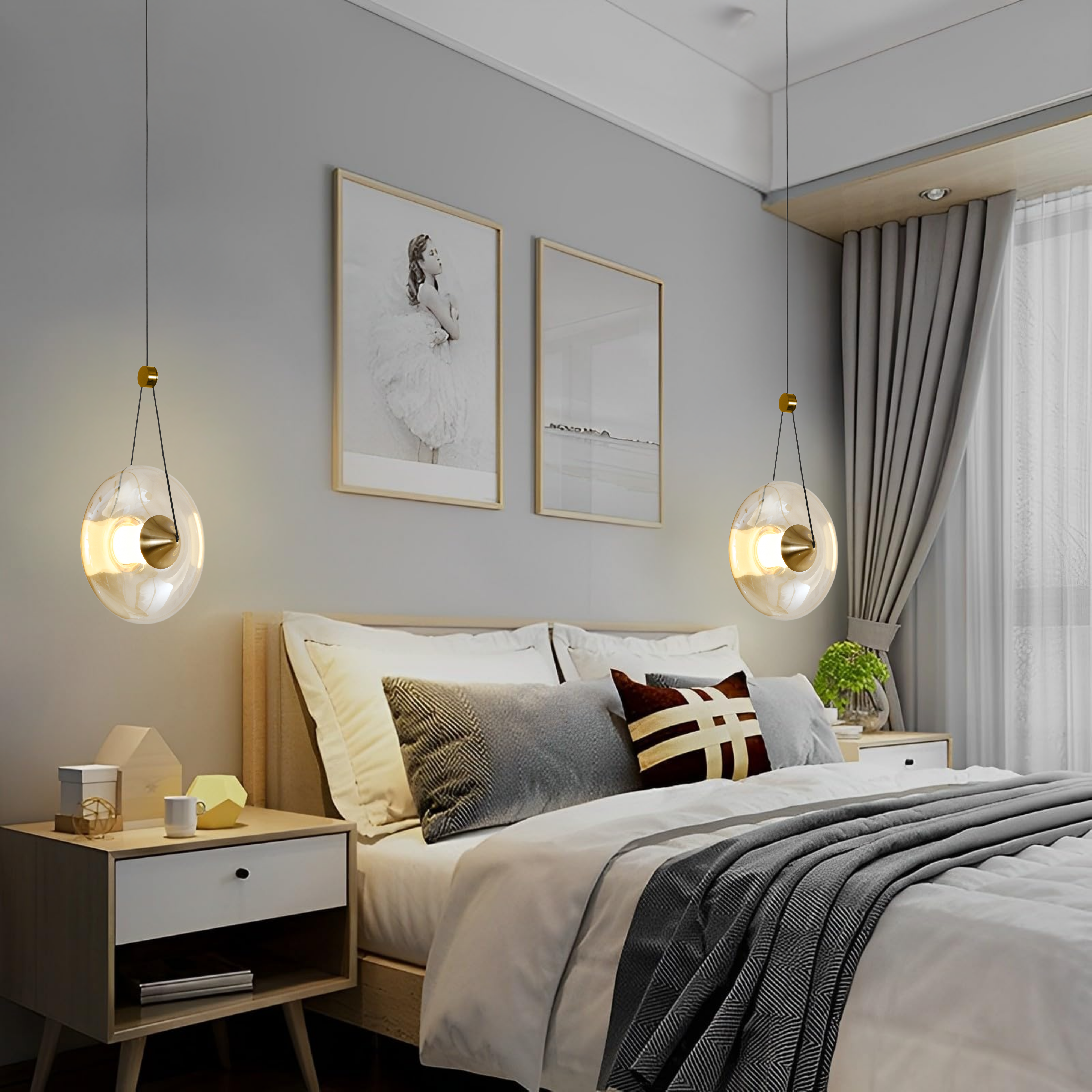 Duo Disc Hanging Light - Teenbatti