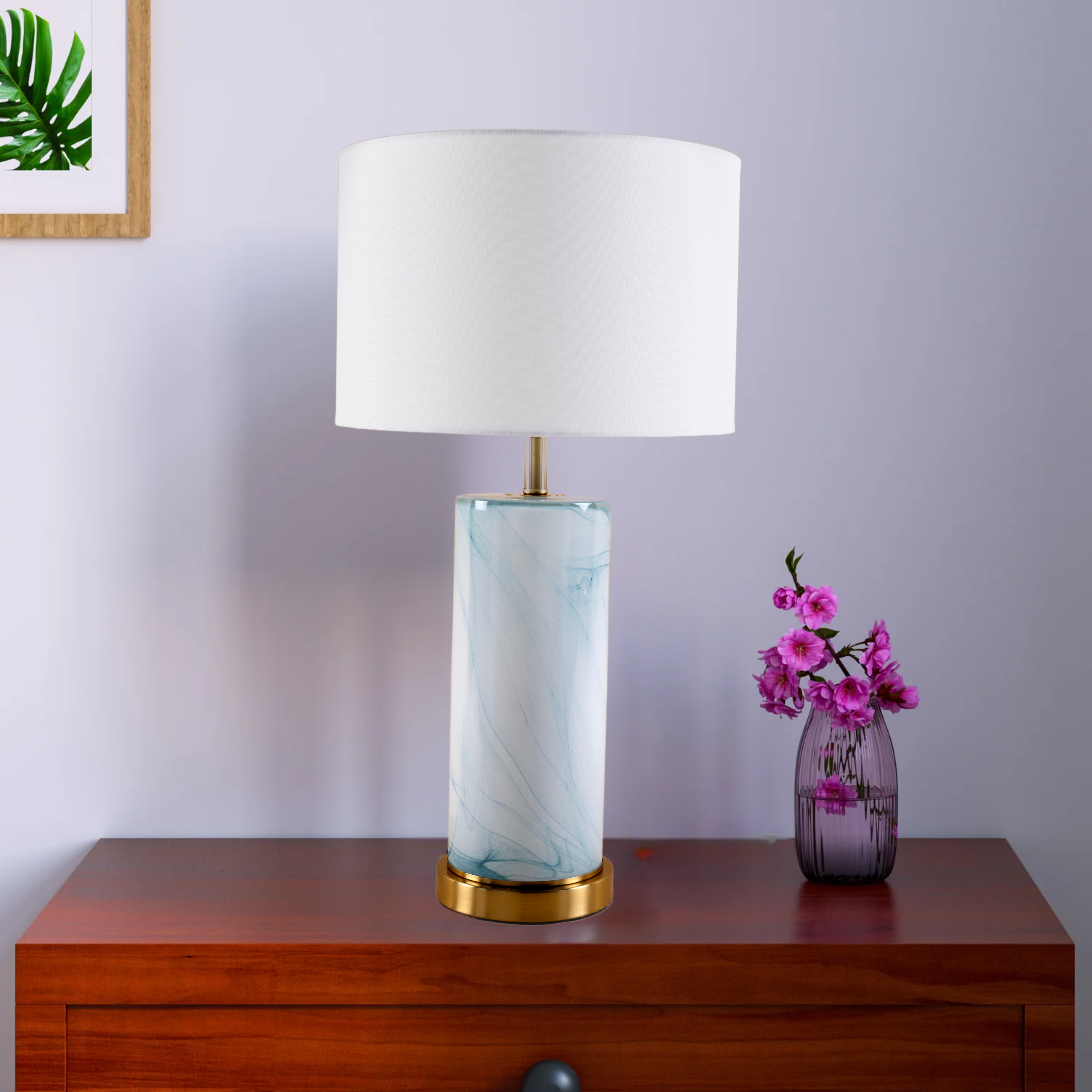Aqua Marble Table Lamp - Teenbatti