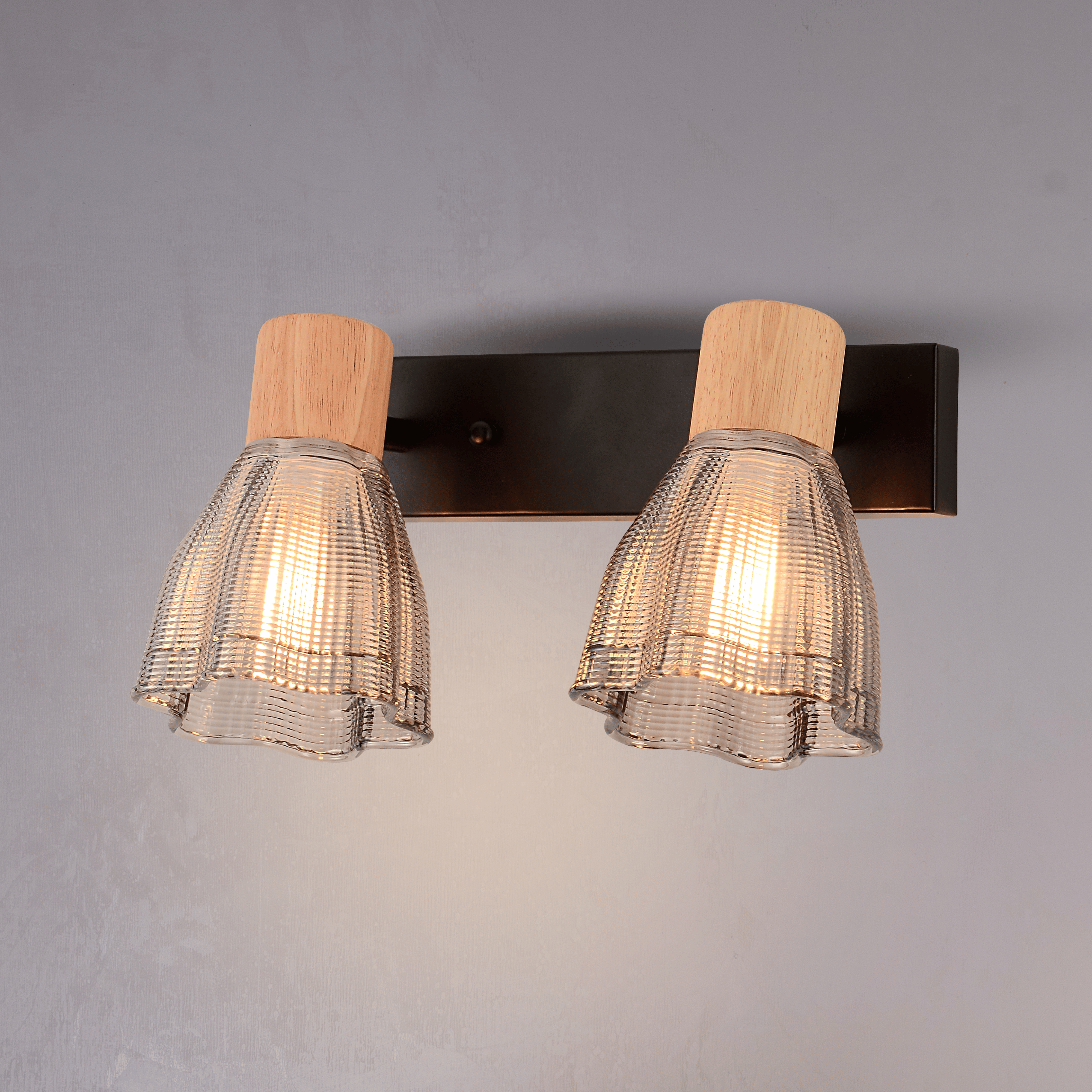 Flora Bloom Double Wall Light Smoke Grey