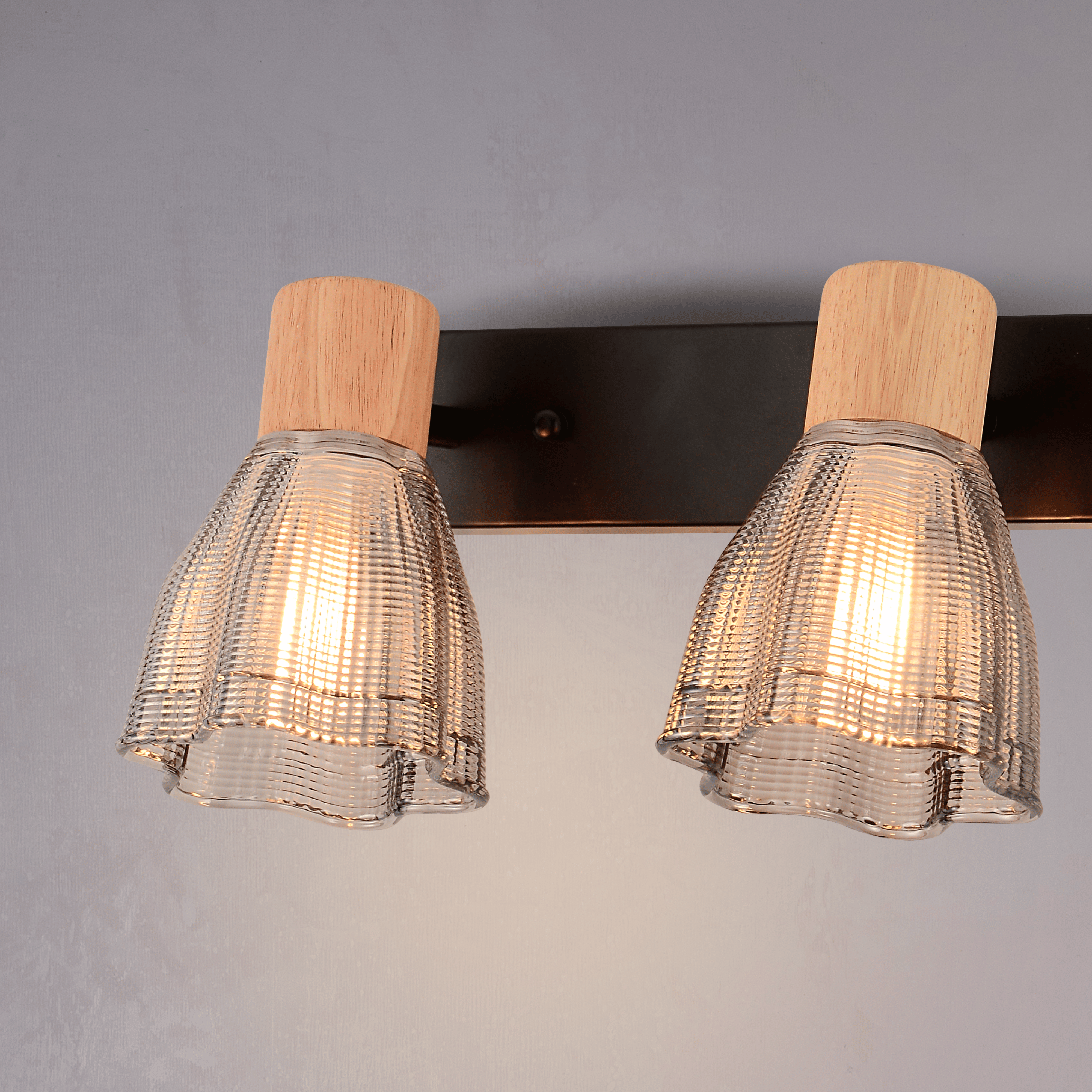 Flora Bloom Double Wall Light Smoke Grey