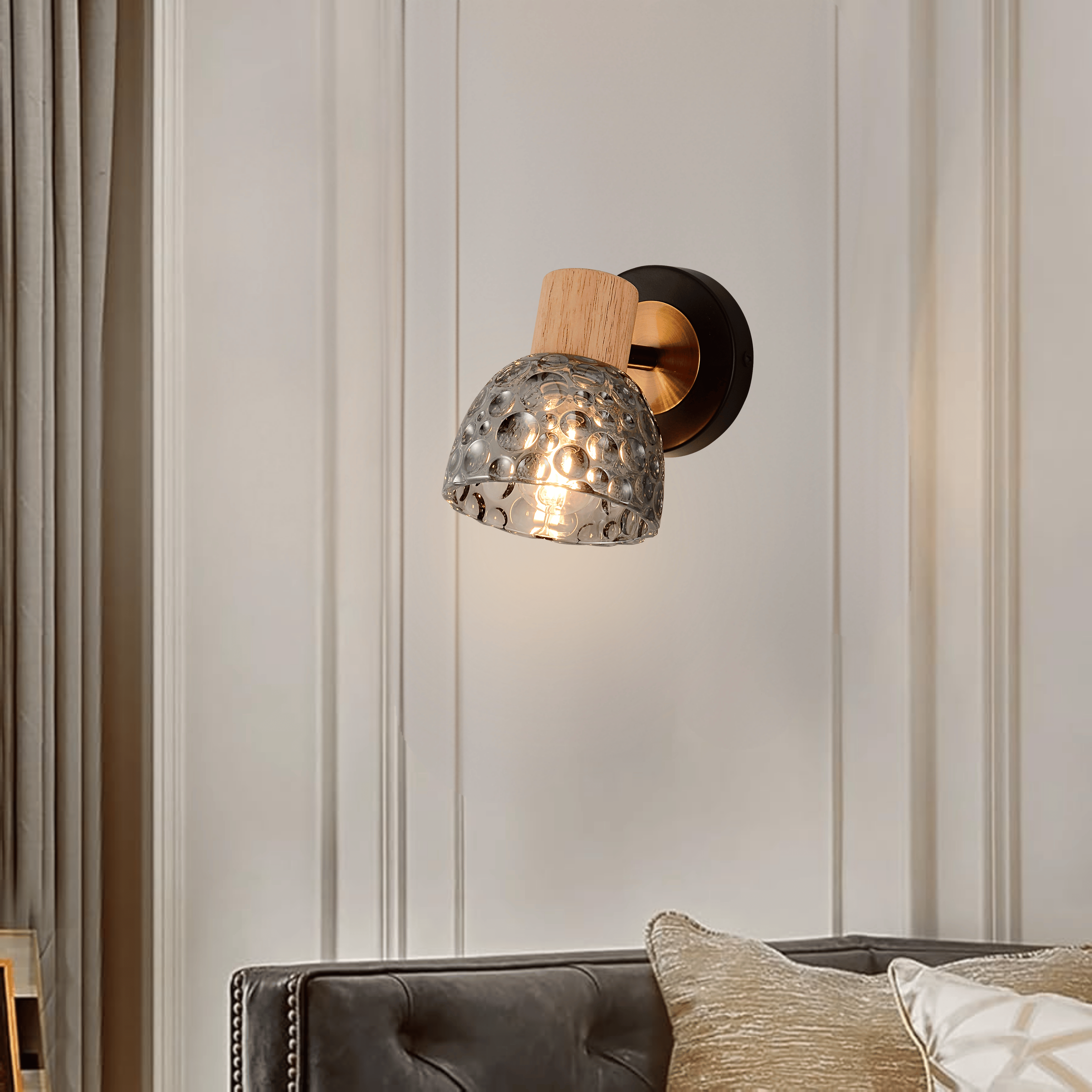 Bubble Bloom Single Wall Light Smoke Grey