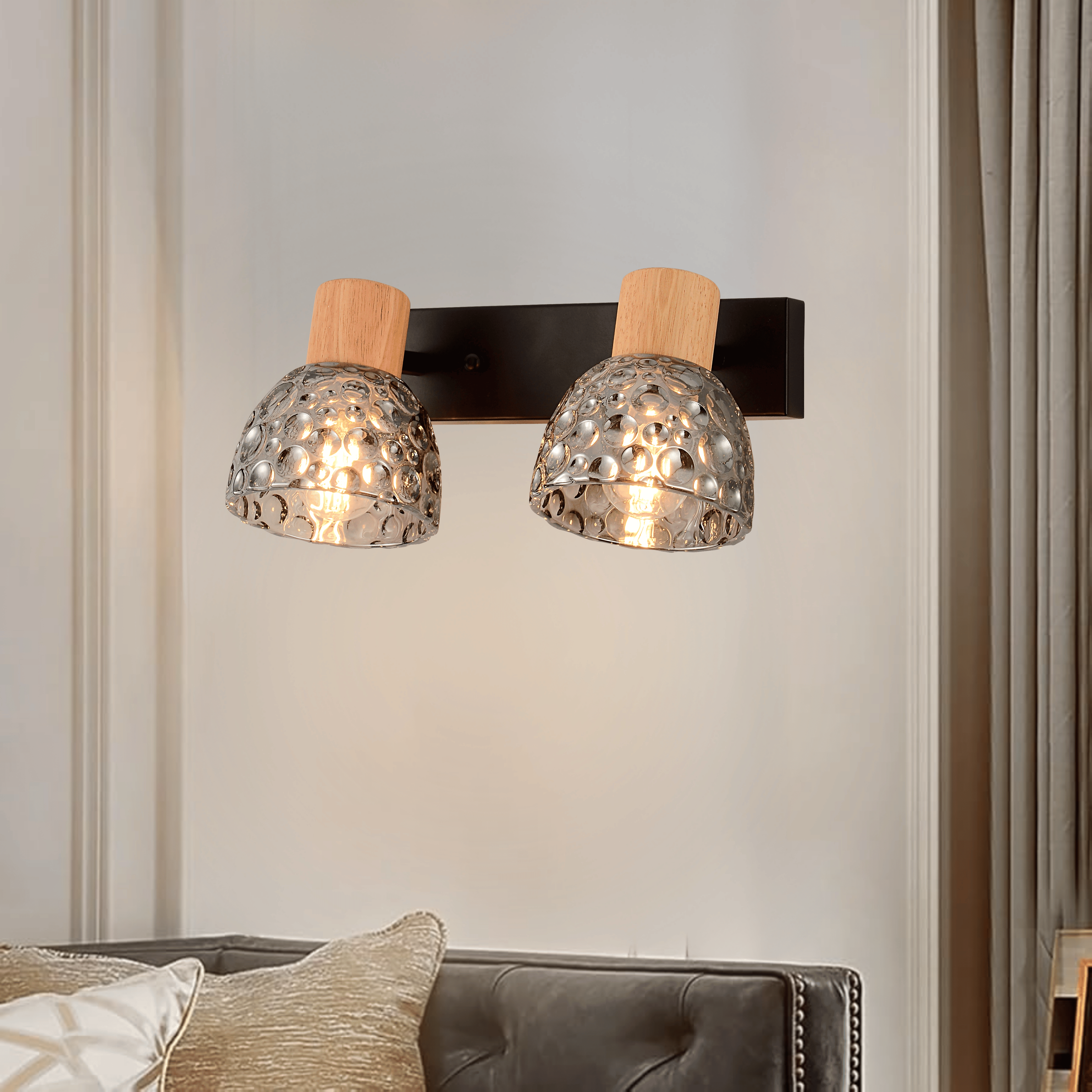 Bubble Bloom Double Wall Light Smoke Grey