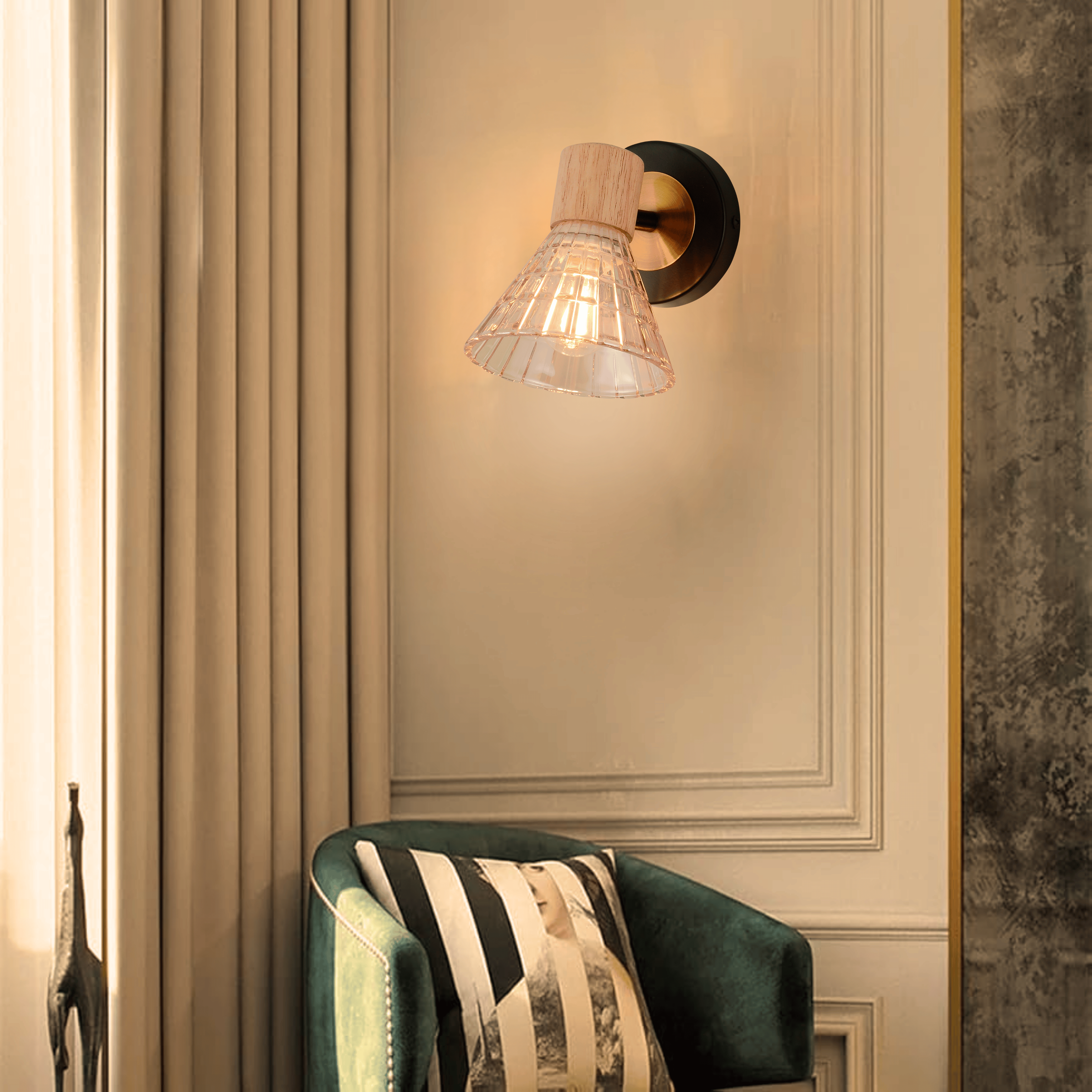 Auburn Cone Single Wall Light Amber