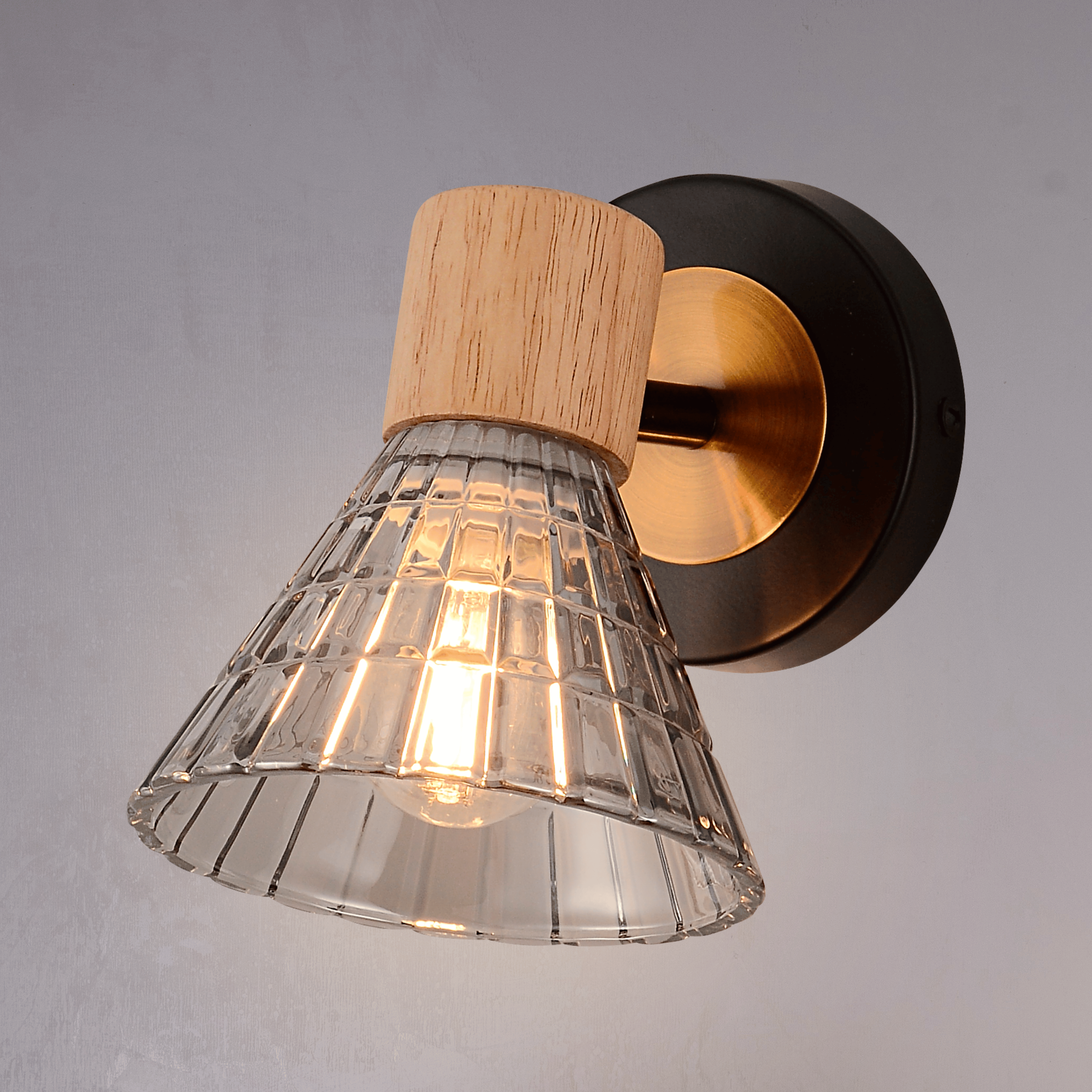 Auburn Cone Single Wall Light Smoke Grey