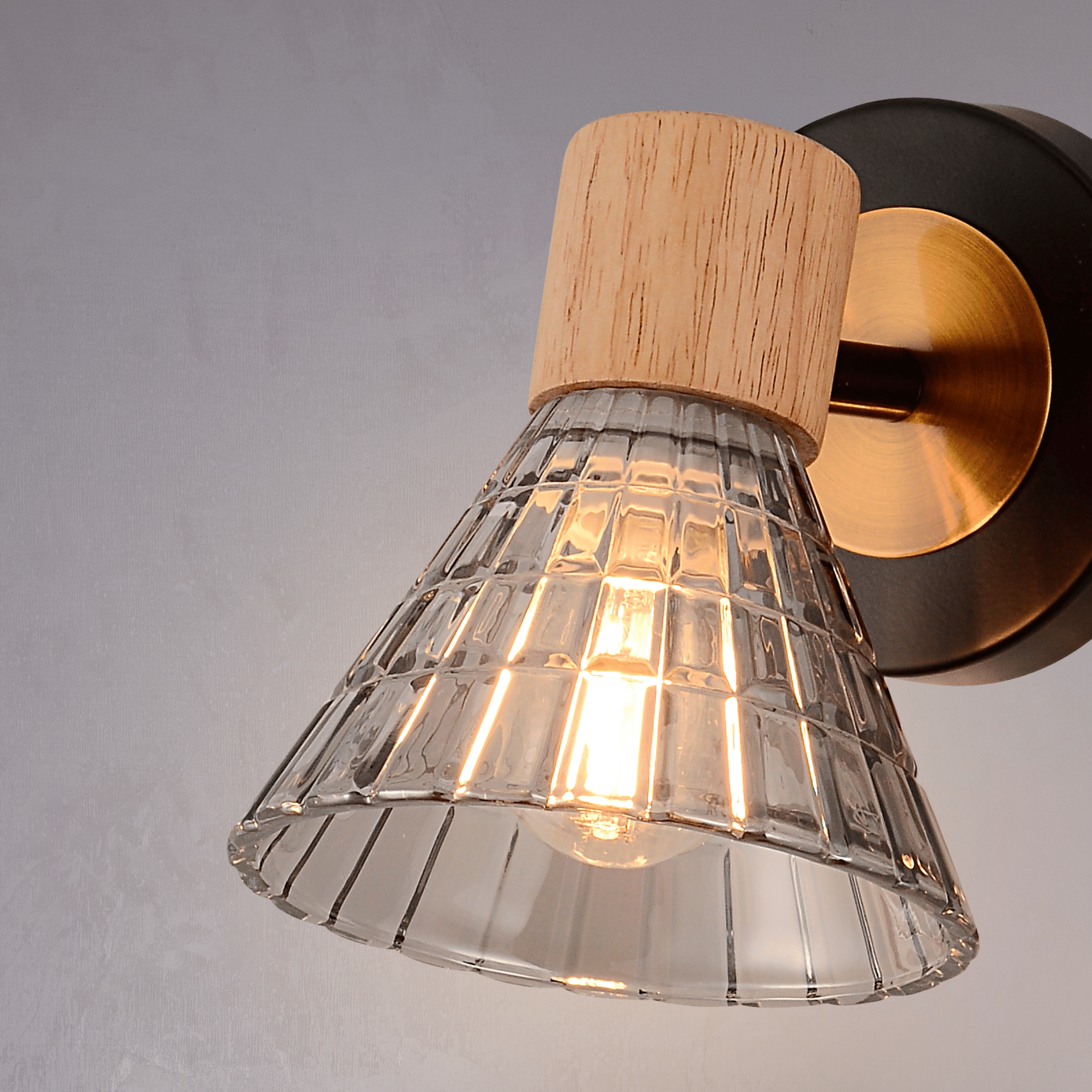 Auburn Cone Single Wall Light Smoke Grey