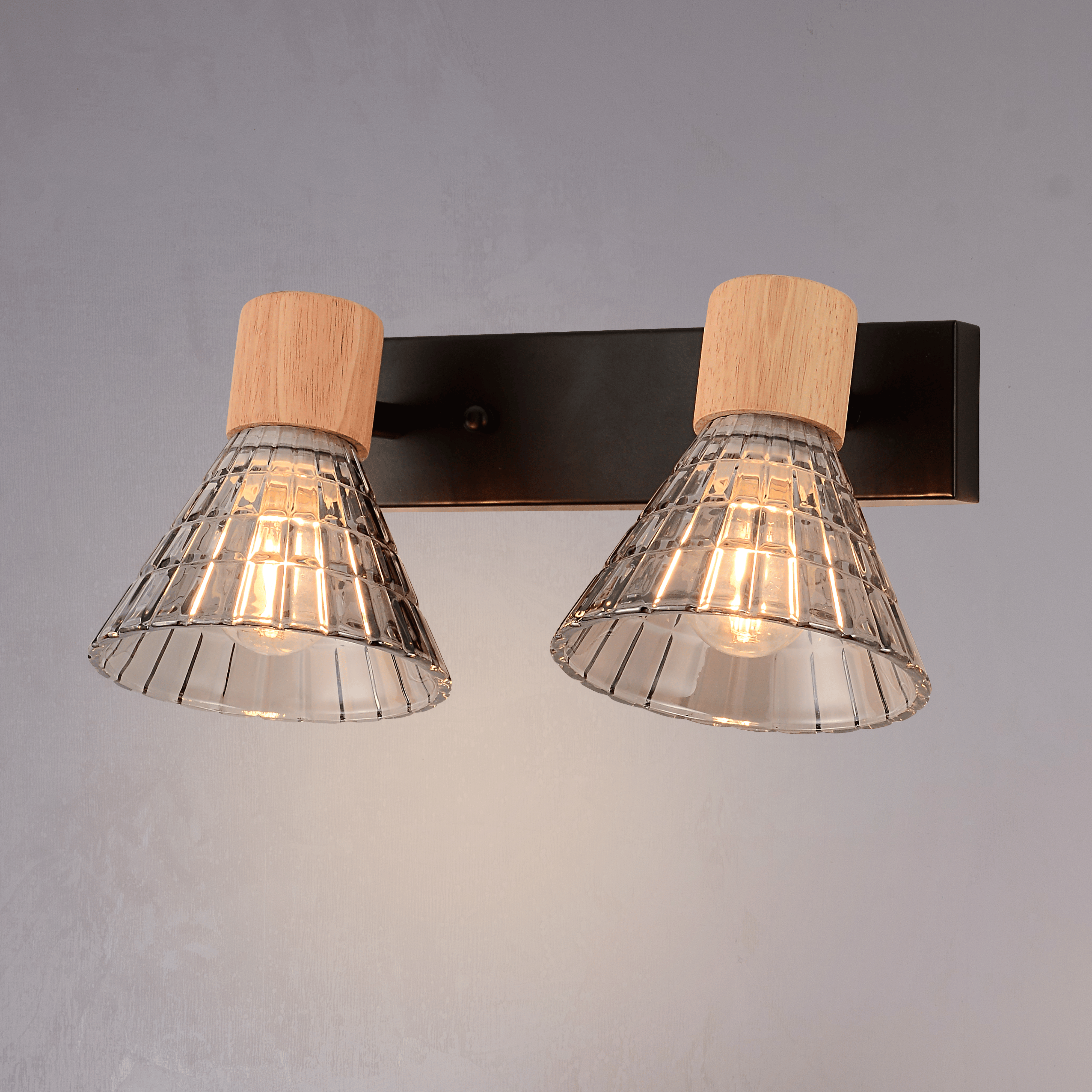 Auburn Cone Double Wall Light Smoke Grey