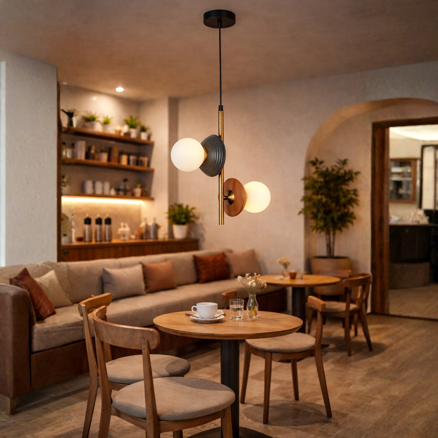 The "Ripple" Duo Globe Pendant Light