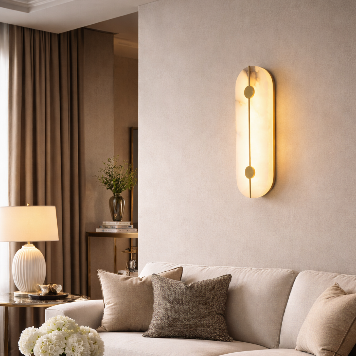 The Alabaster Meridian Wall Light