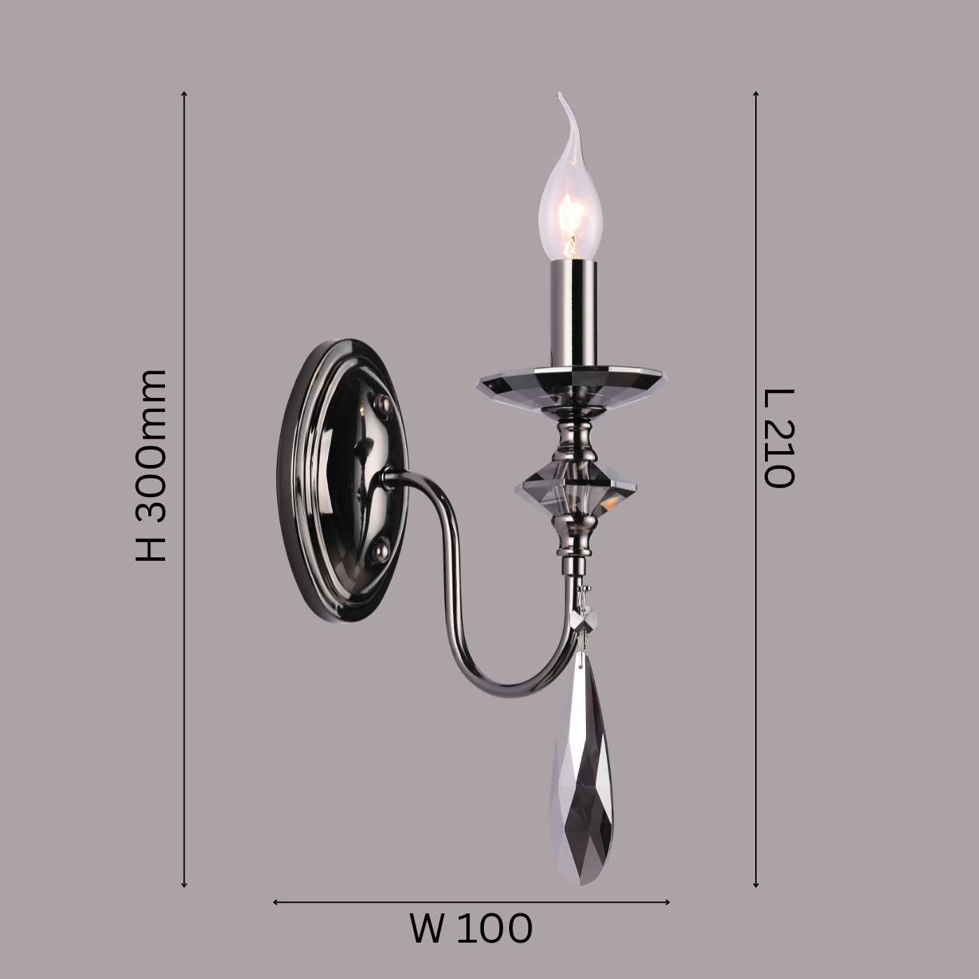 The Heirloom Grace Wall Light (Smoke Edition)