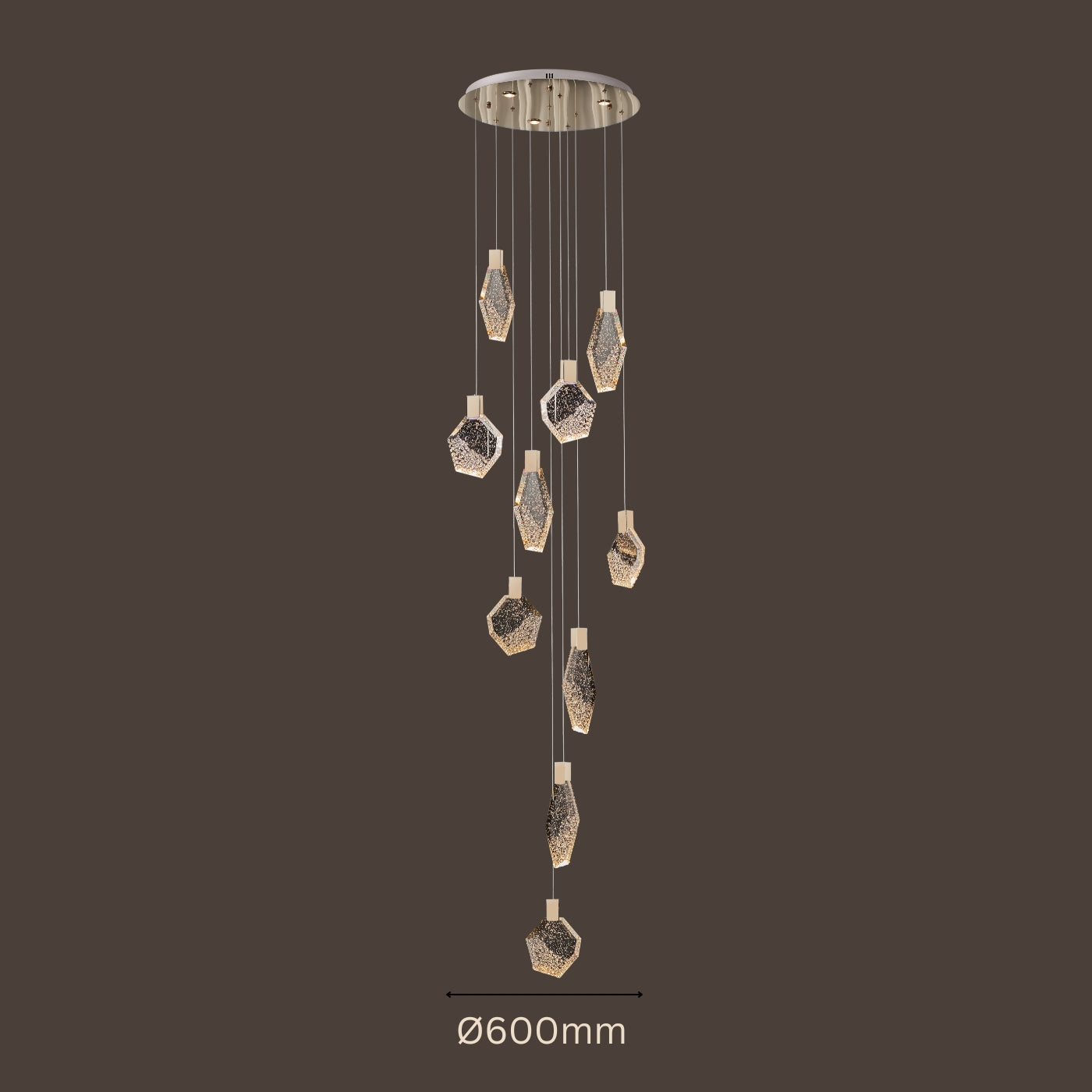 The Solitaire Cascade Multi Pendant Light