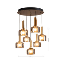 Globes of Gold Hanging Light - Teenbatti