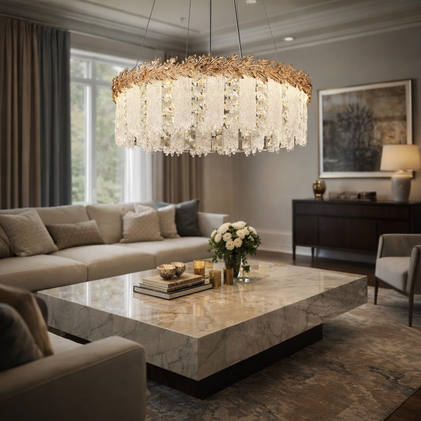 The Laurel Frost Chandelier