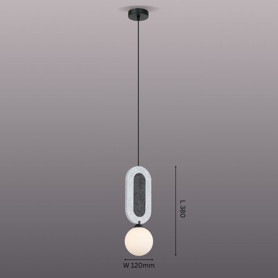 Modern Textured Arch & Globe Pendant
