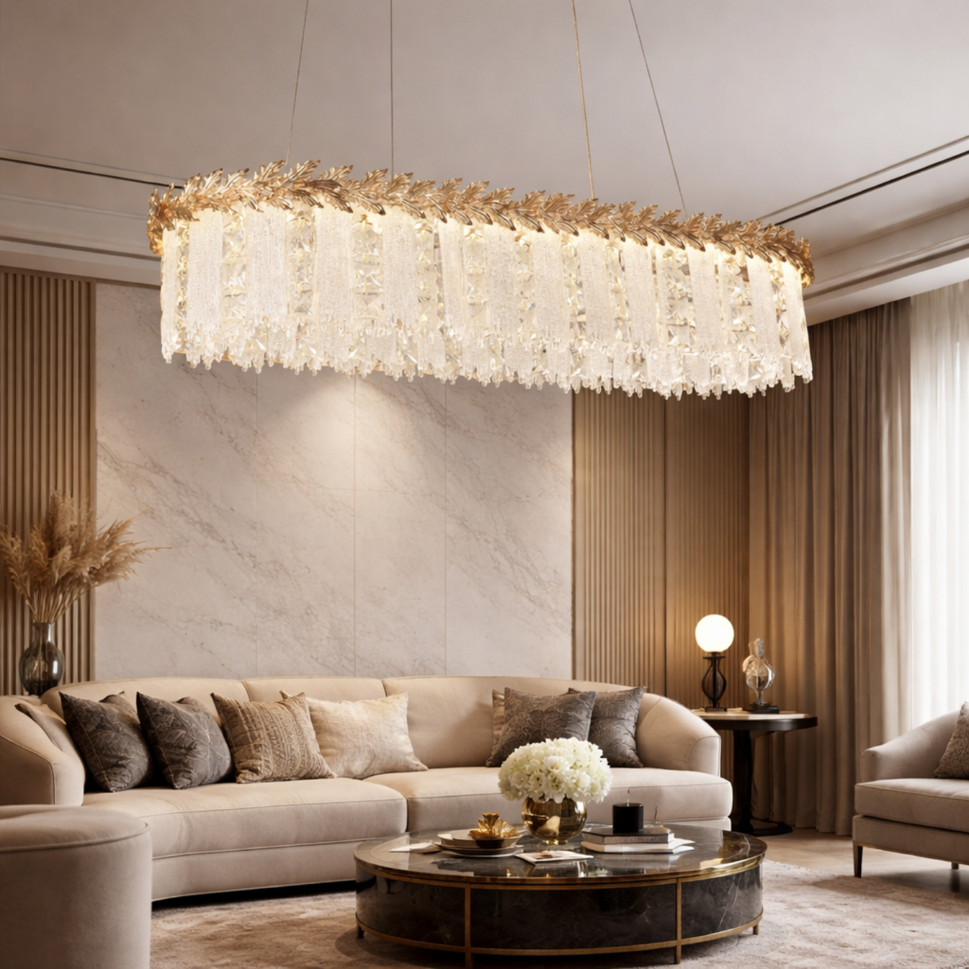 The Laurel Frost Oval Pendant