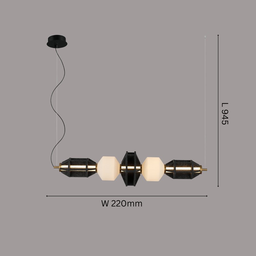 Obsidian Axis Linear Pendant