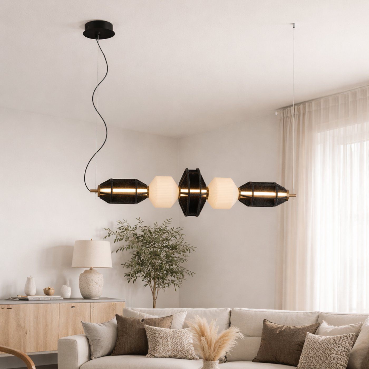 Obsidian Axis Linear Pendant