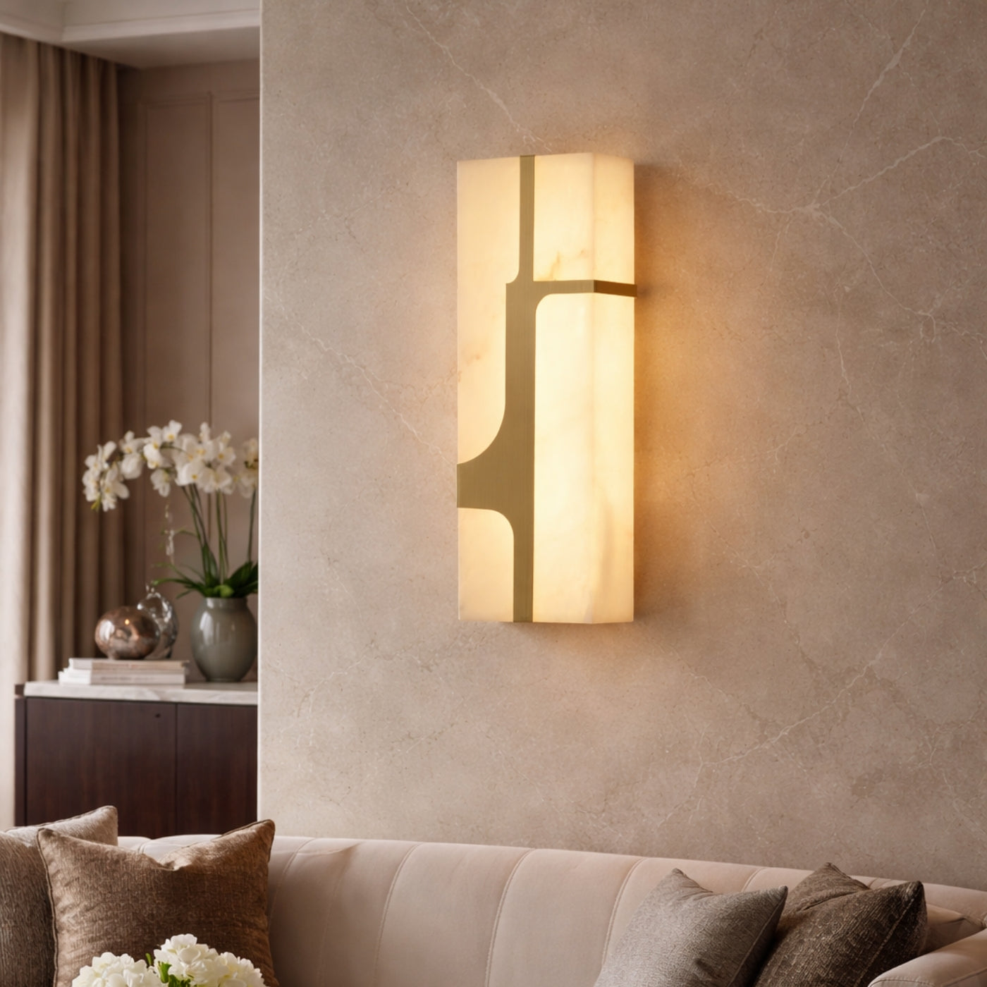 The Alabaster Grid Wall Light