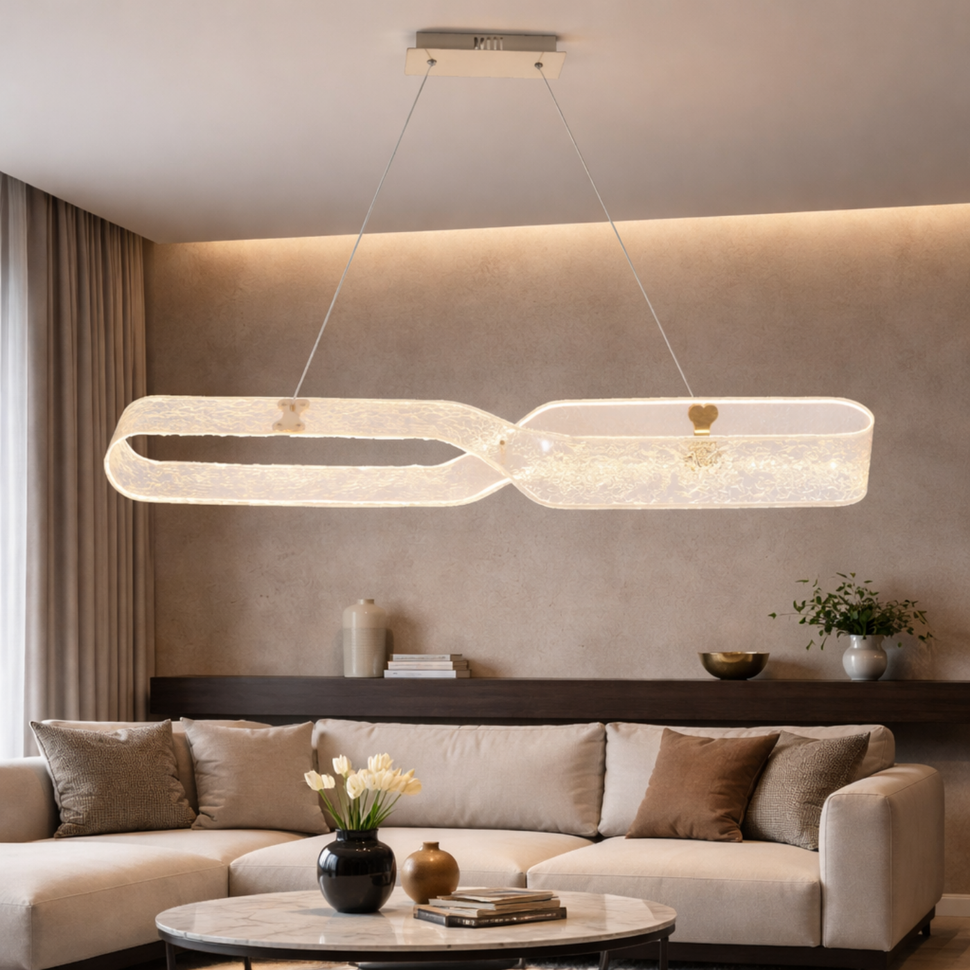 Frost Infinity Loop Linear Pendant