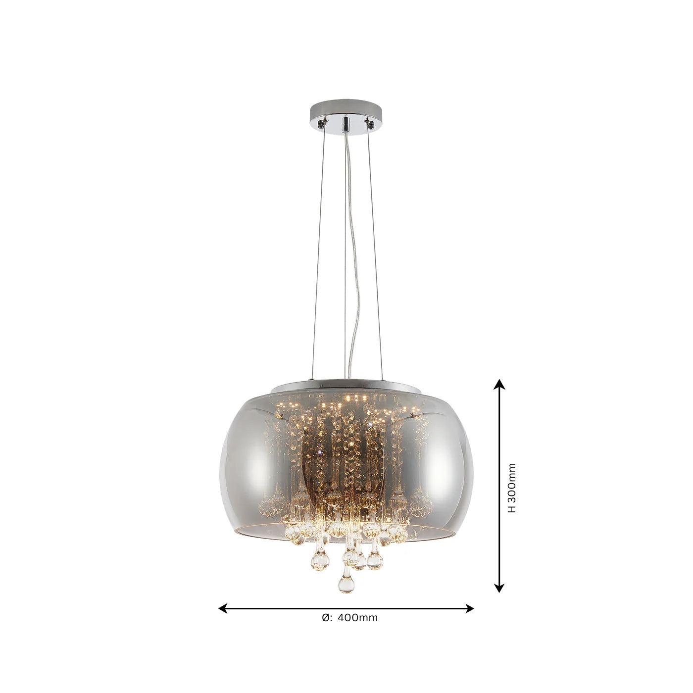 Grey Raindrop Chandelier