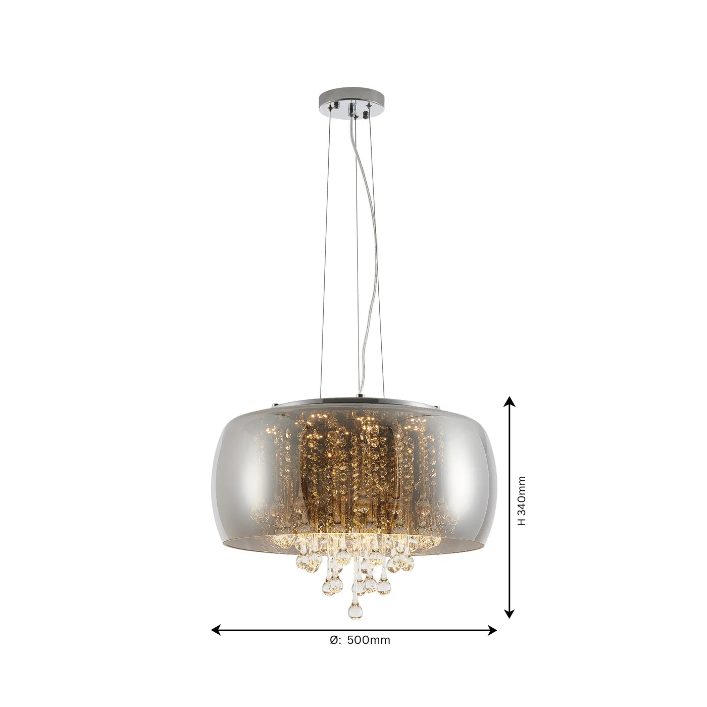 Grey Raindrop Chandelier