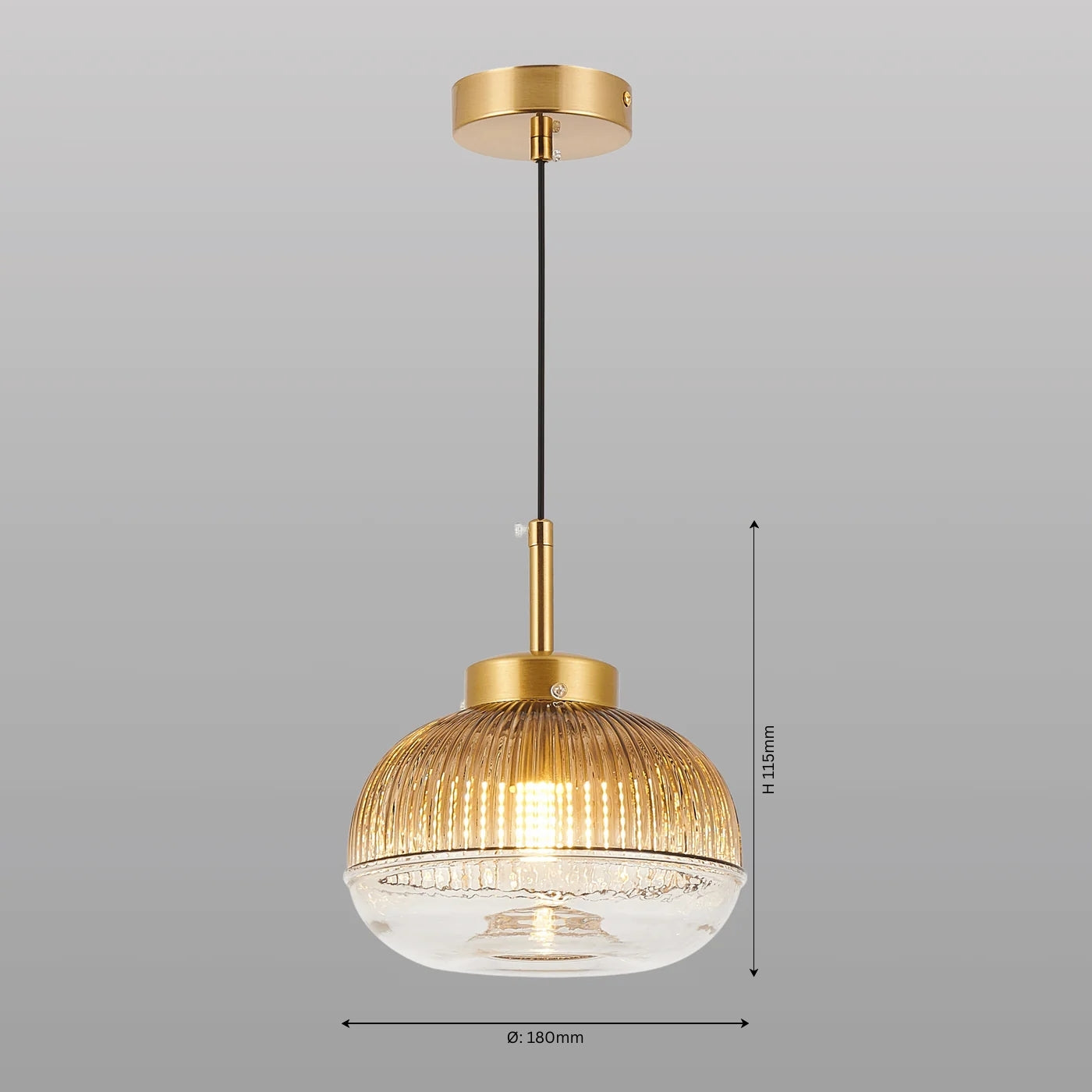 Ribbed Glass Hanging Light