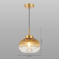 Ribbed Glass Hanging Light