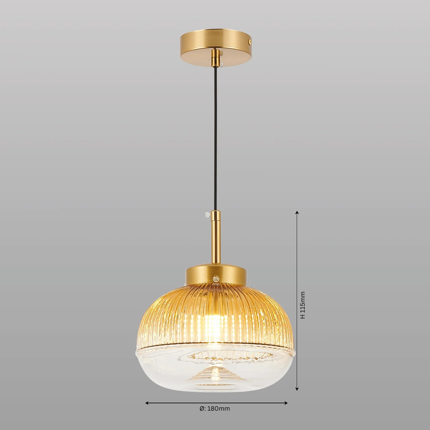 Ribbed Glass Hanging Light